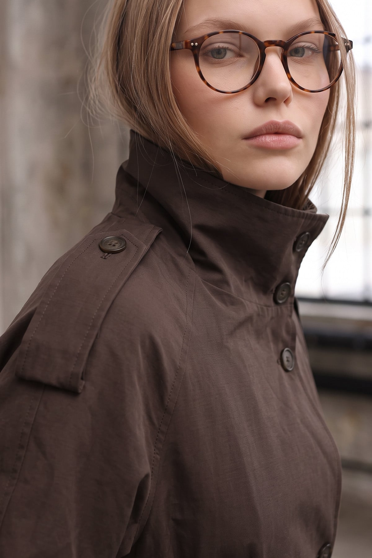 Dik Yaka  Kemerli Trençkot 262155 - KAHVE | zenne.com 