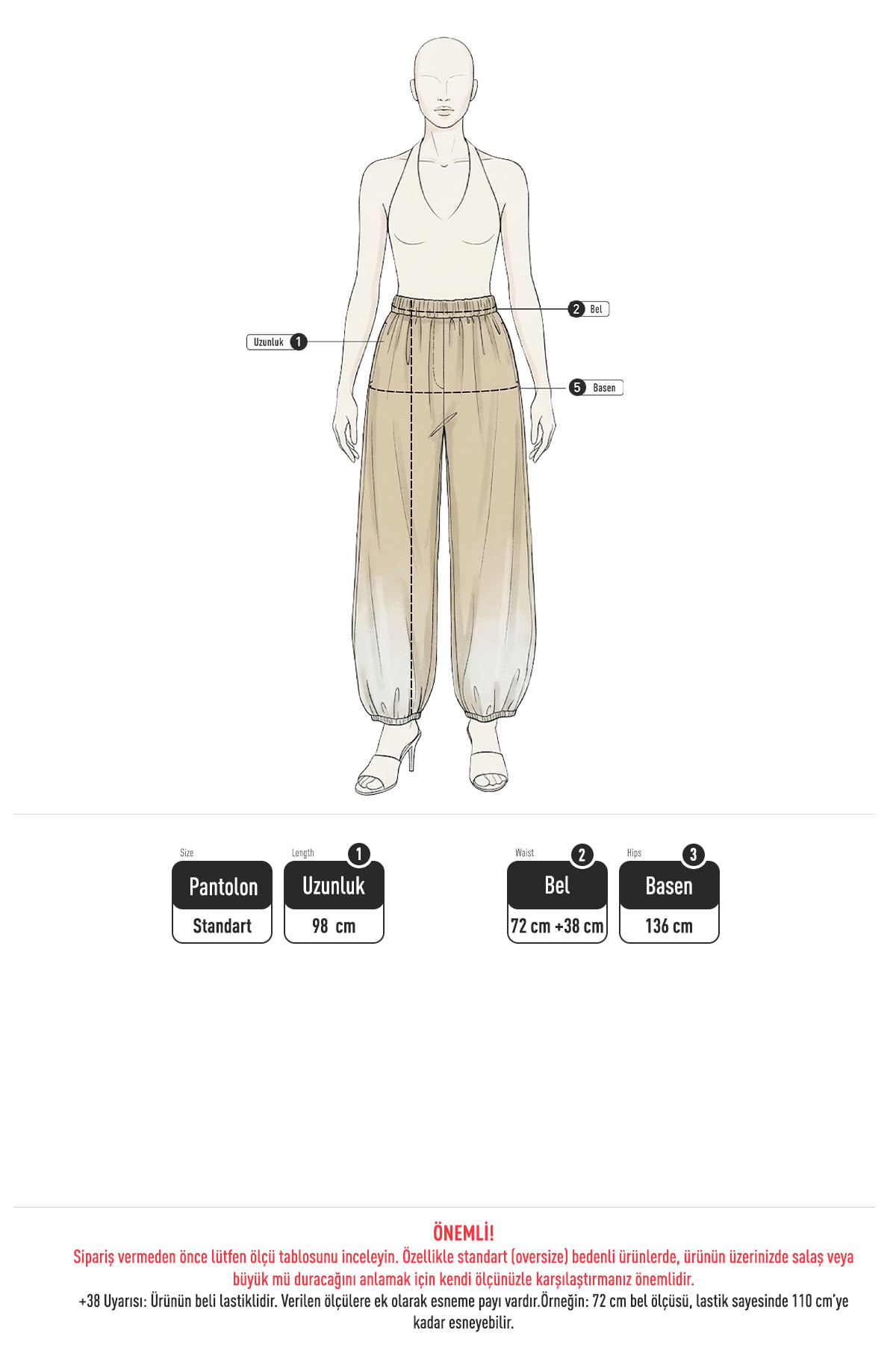 Şalvar Pantolon 262235 - BEJ | zenne.com 