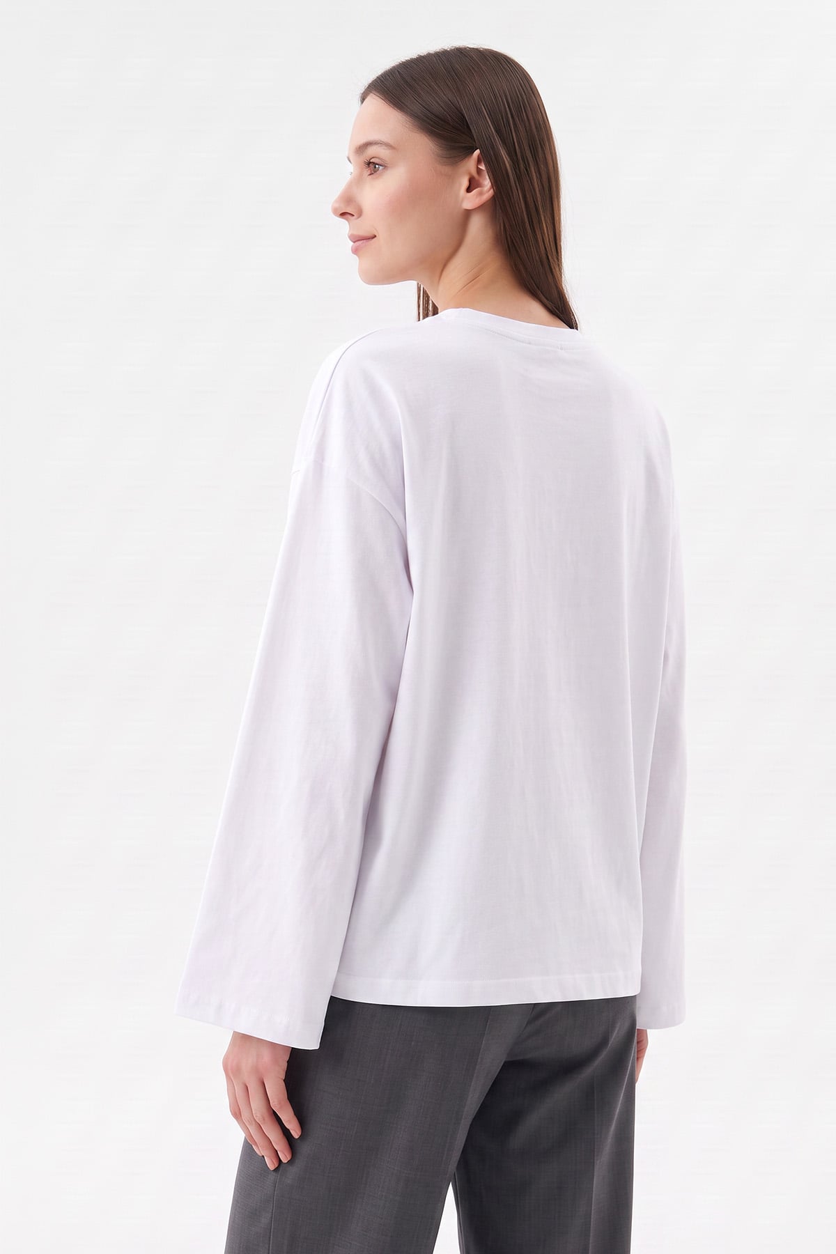 Baskılı Tunik 13227 - BEYAZ | zenne.com 