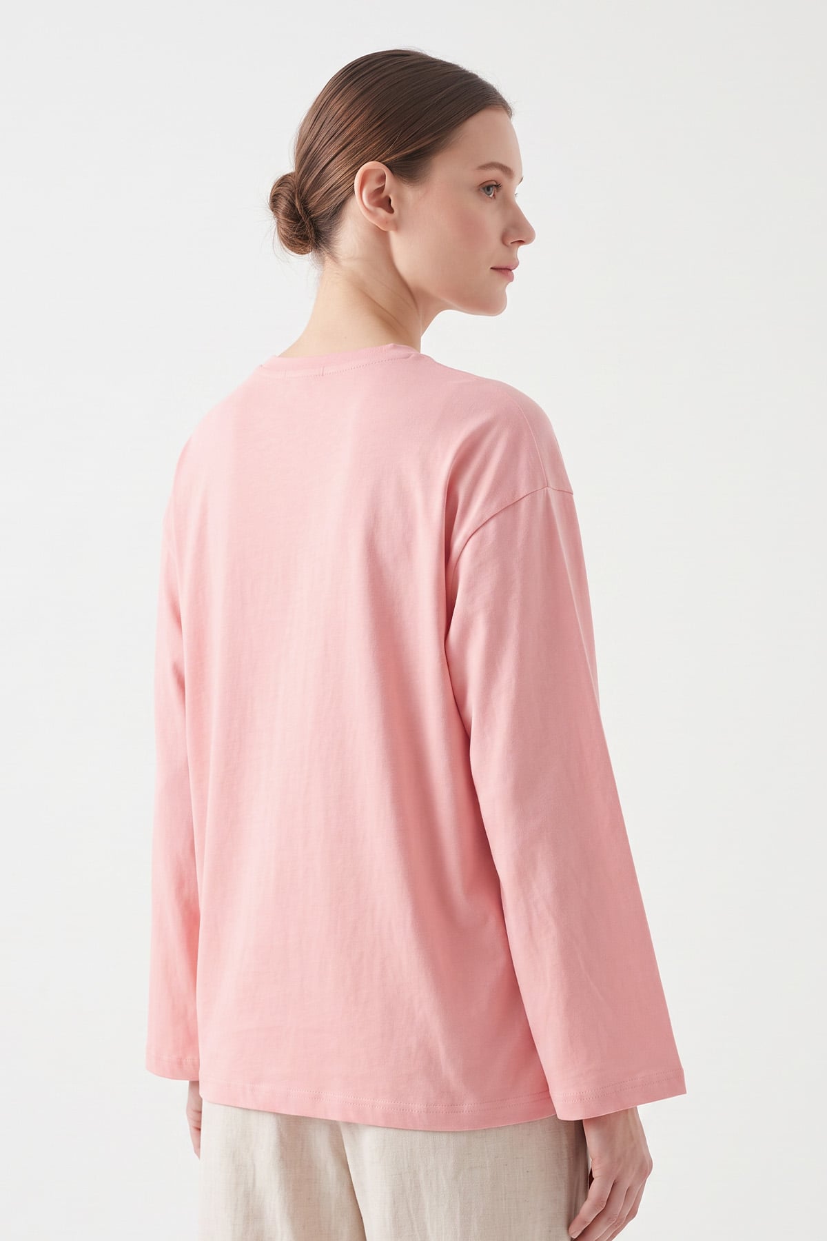 Baskılı Tunik 13227 - PEMBE | zenne.com 