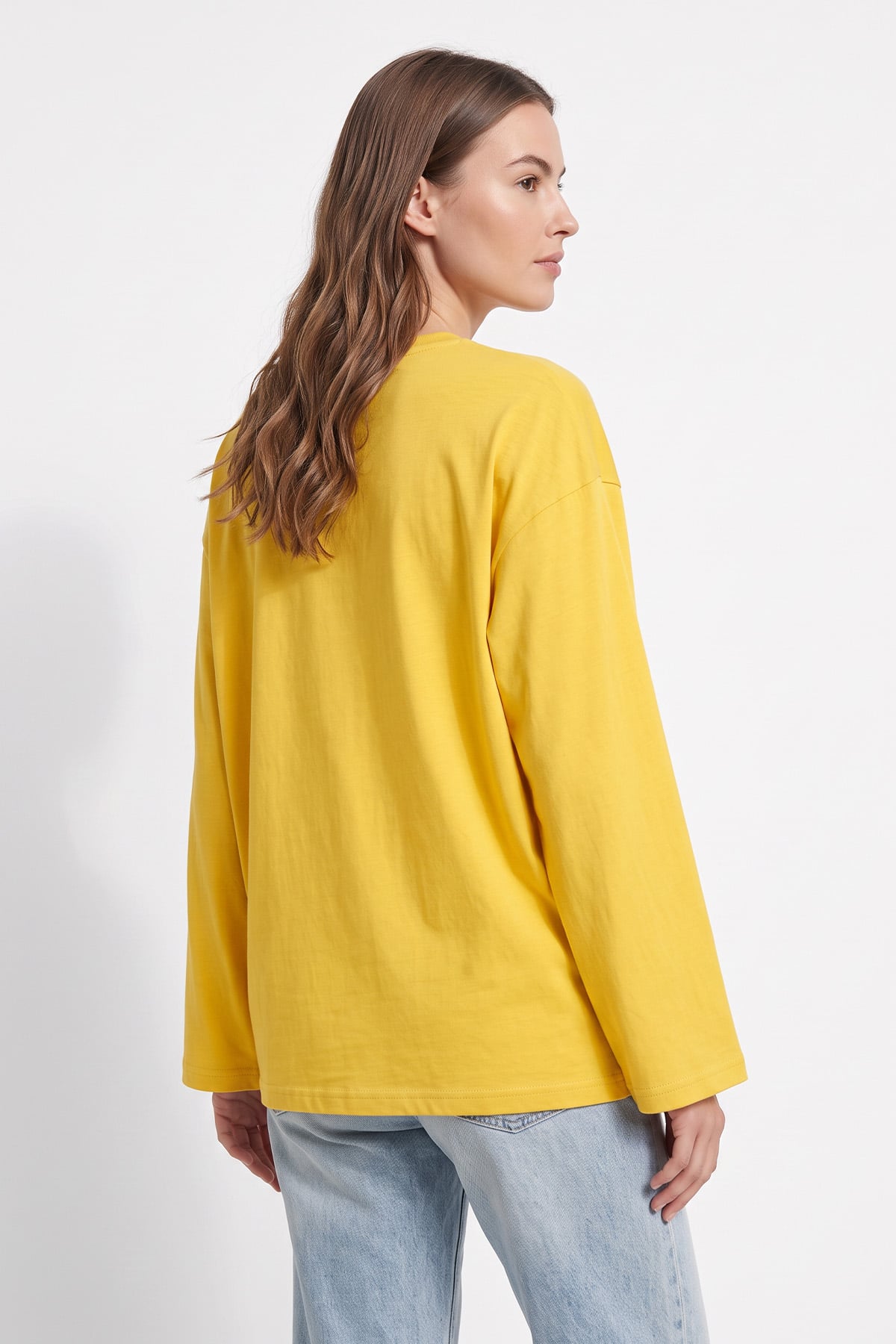 Baskılı Tunik 13227 - SARI | zenne.com 