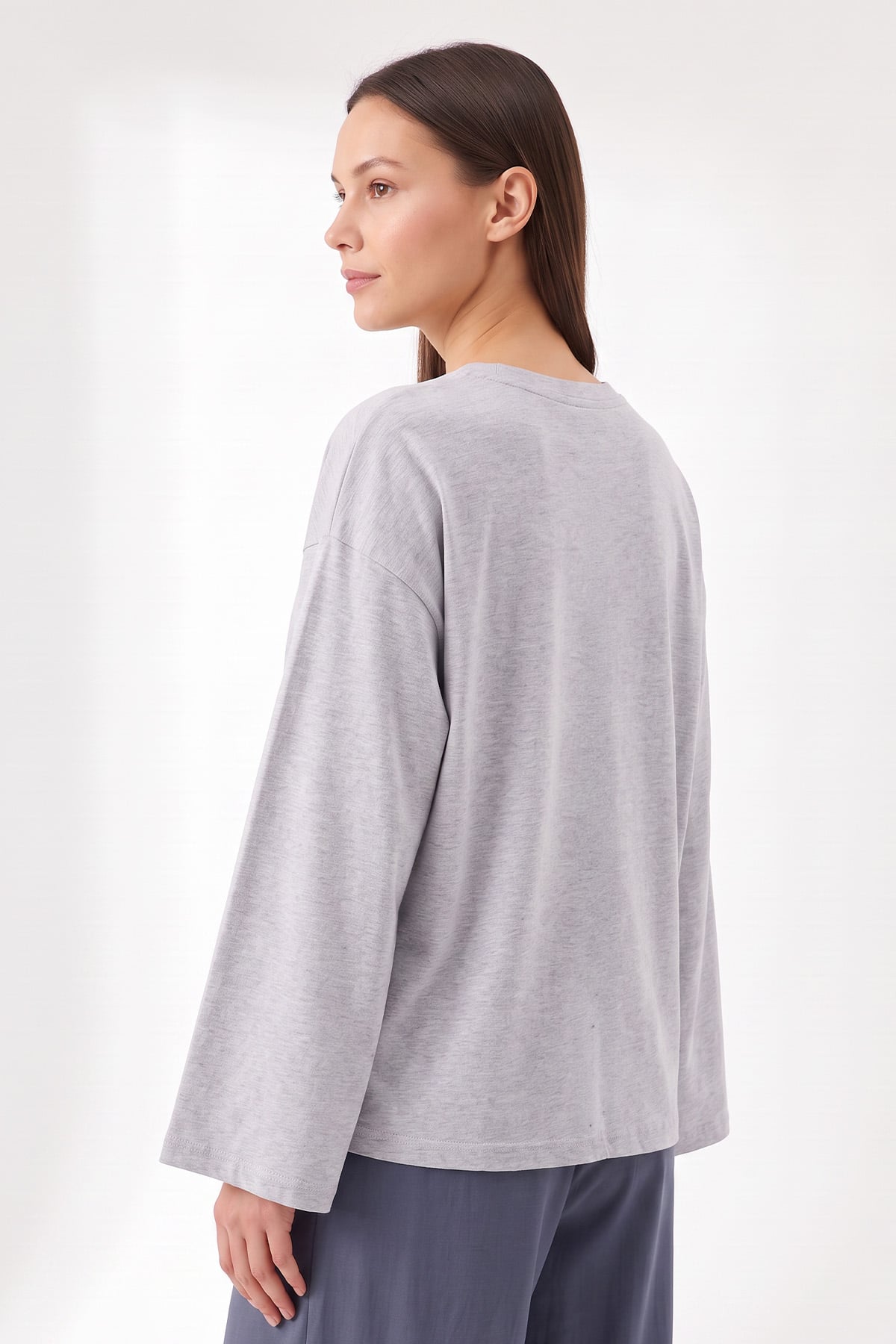 Baskılı Tunik 13227 - GRİ | zenne.com 