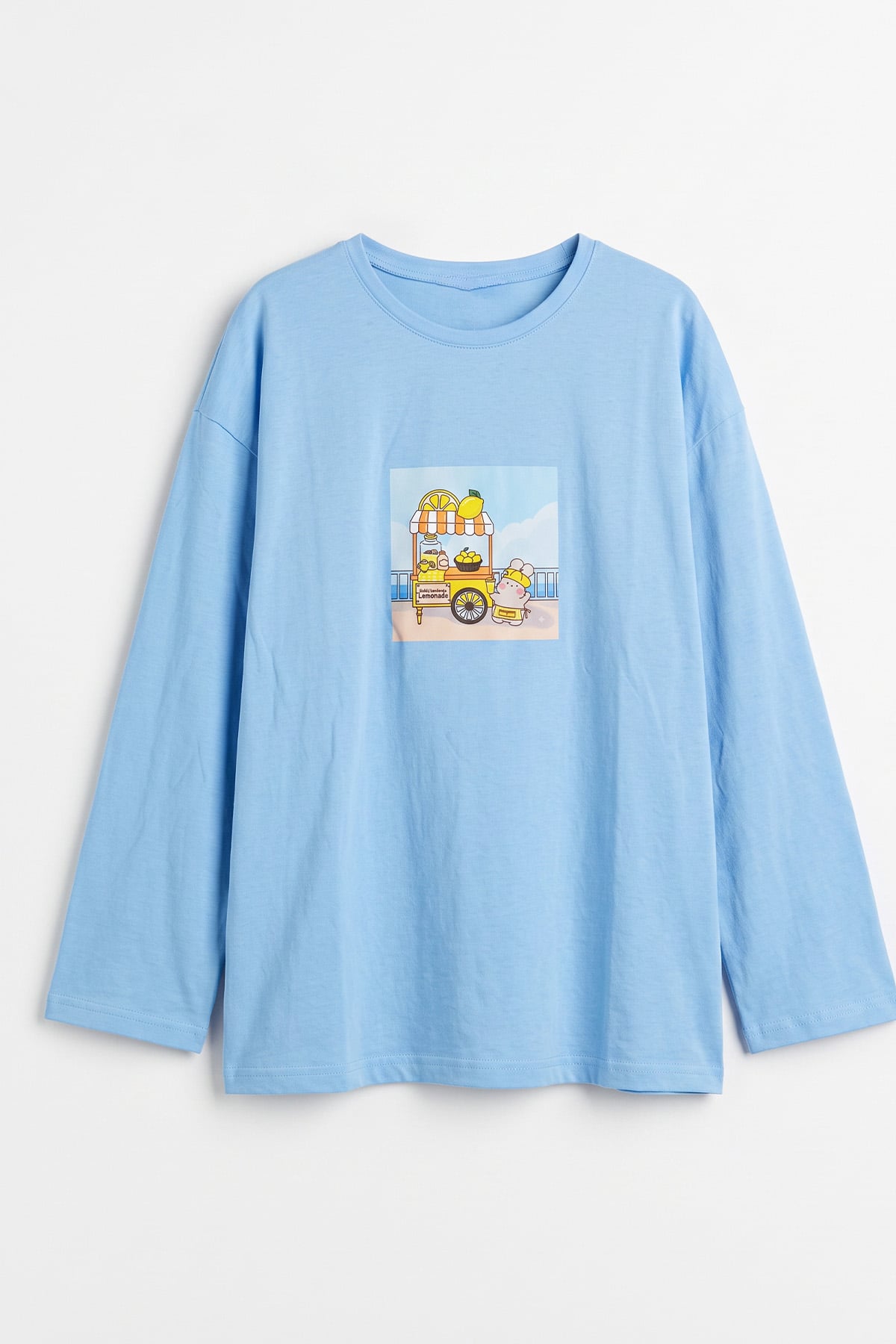 Baskılı Tunik 13227 - BEBE MAVİSİ | zenne.com 