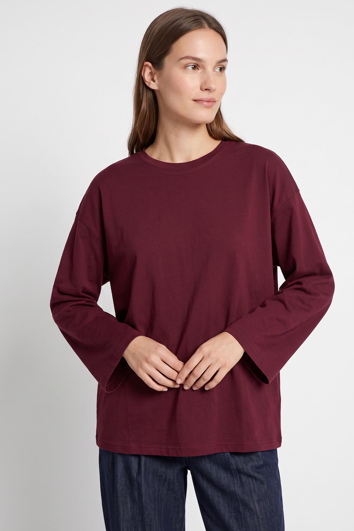 Penye Bluz 13072 - BORDO | zenne.com 