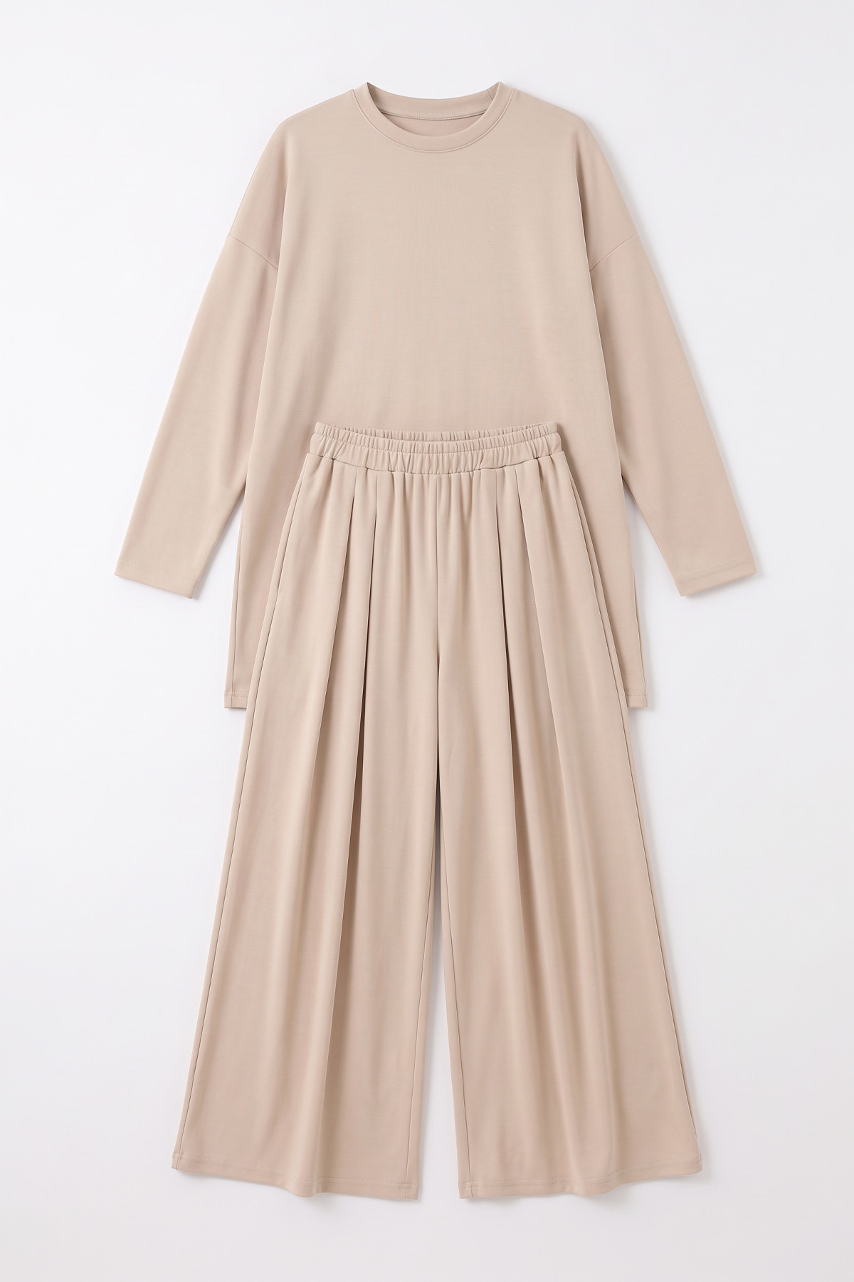 Pileli Pantolonlu Pike Takım 40779 - BEJ | zenne.com 
