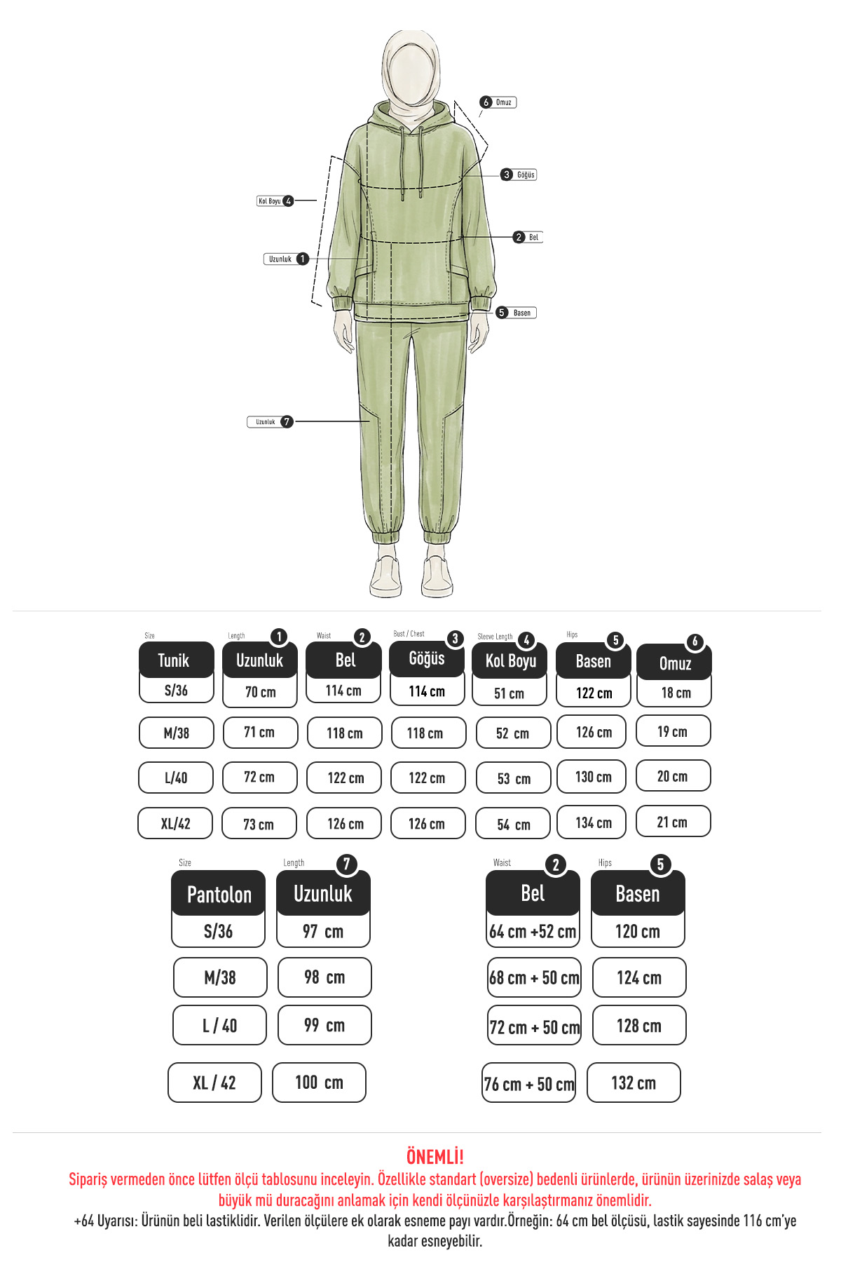 Garnili Şalvar Takım 26153 - KOYU YEŞİL | zenne.com 