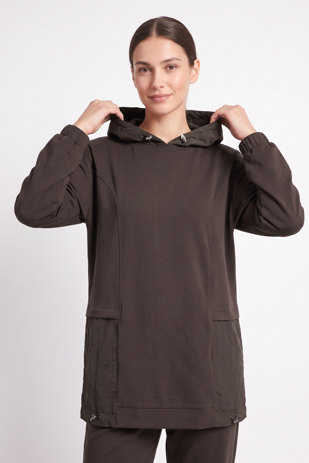 Garnili Şalvar Takım 26153 - KAHVE  | zenne.com 
