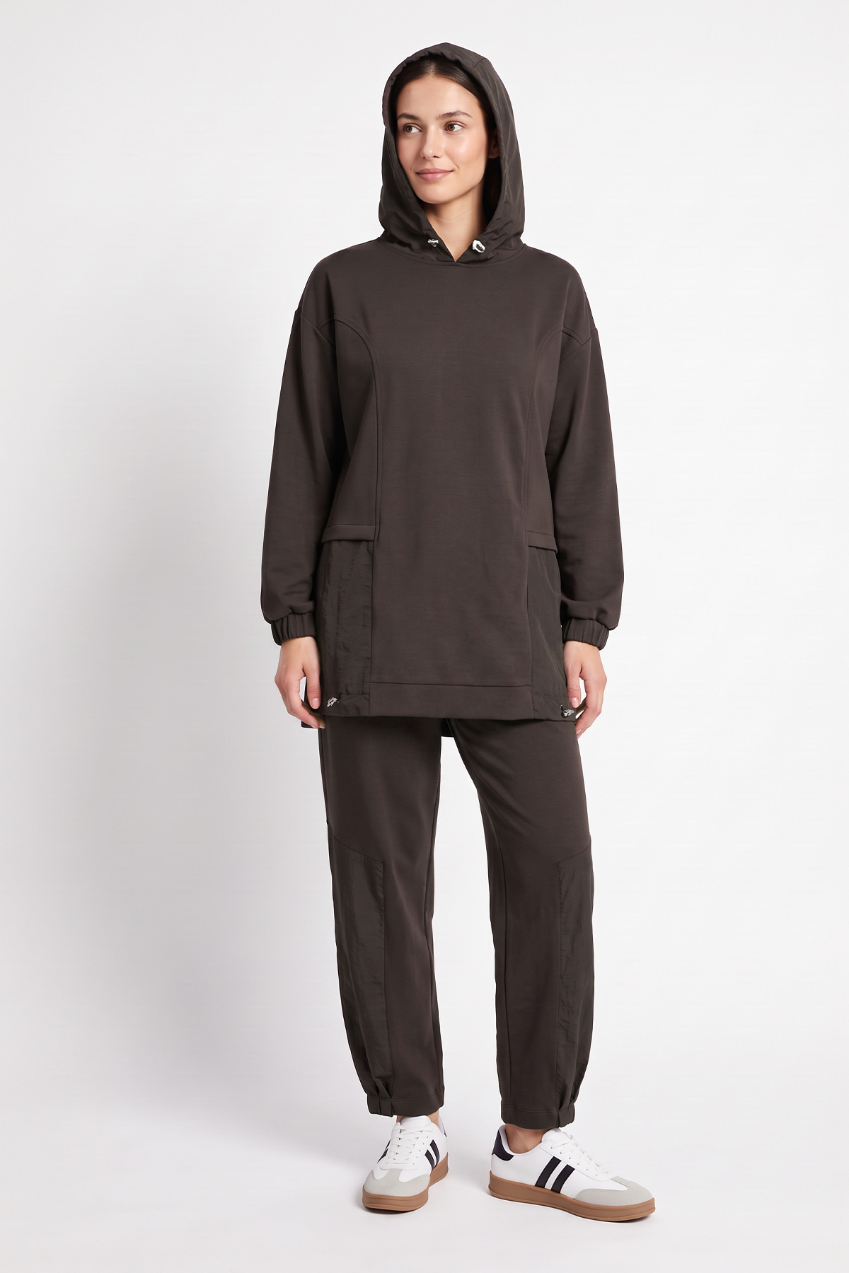 Garnili Şalvar Takım 26153 - KAHVE  | zenne.com 