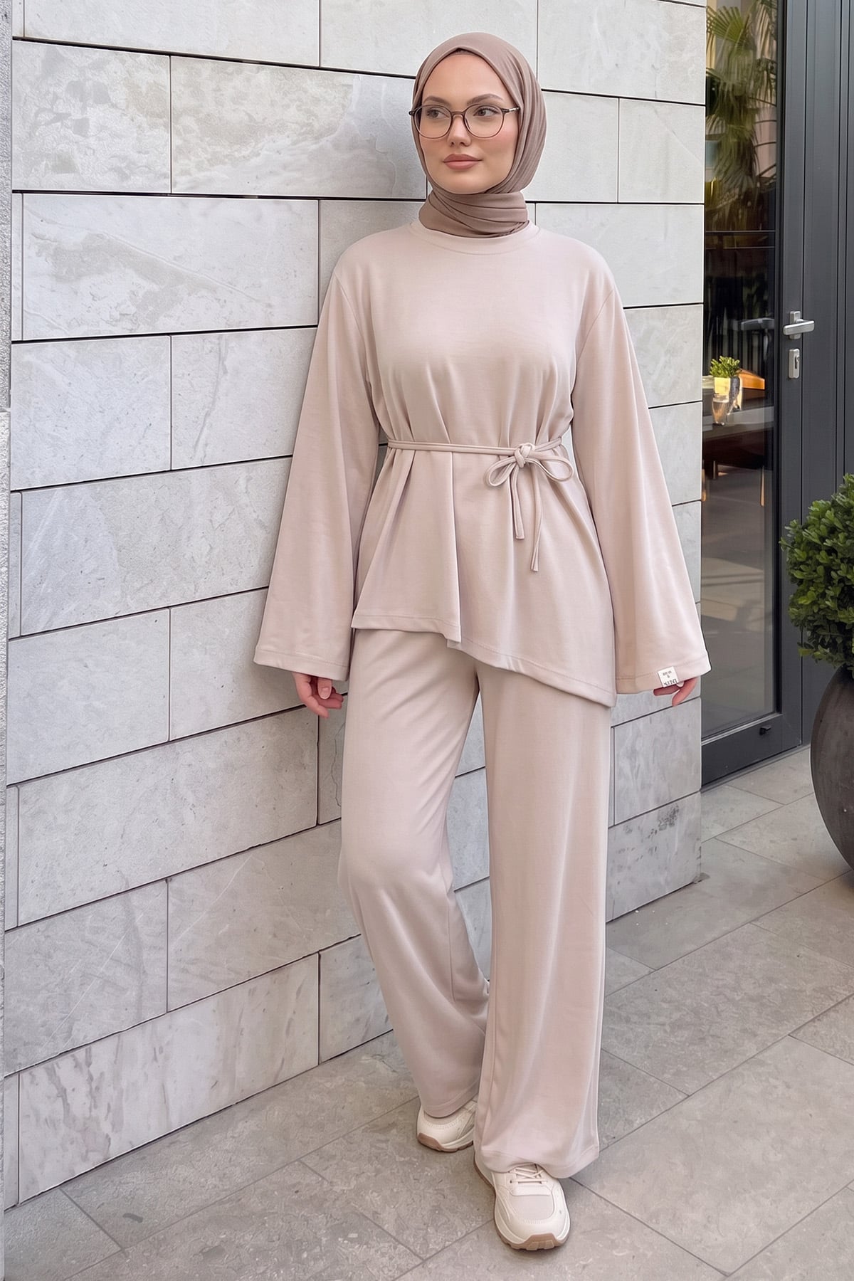Asimetrik Modal Takım 26173 - BEJ | zenne.com 