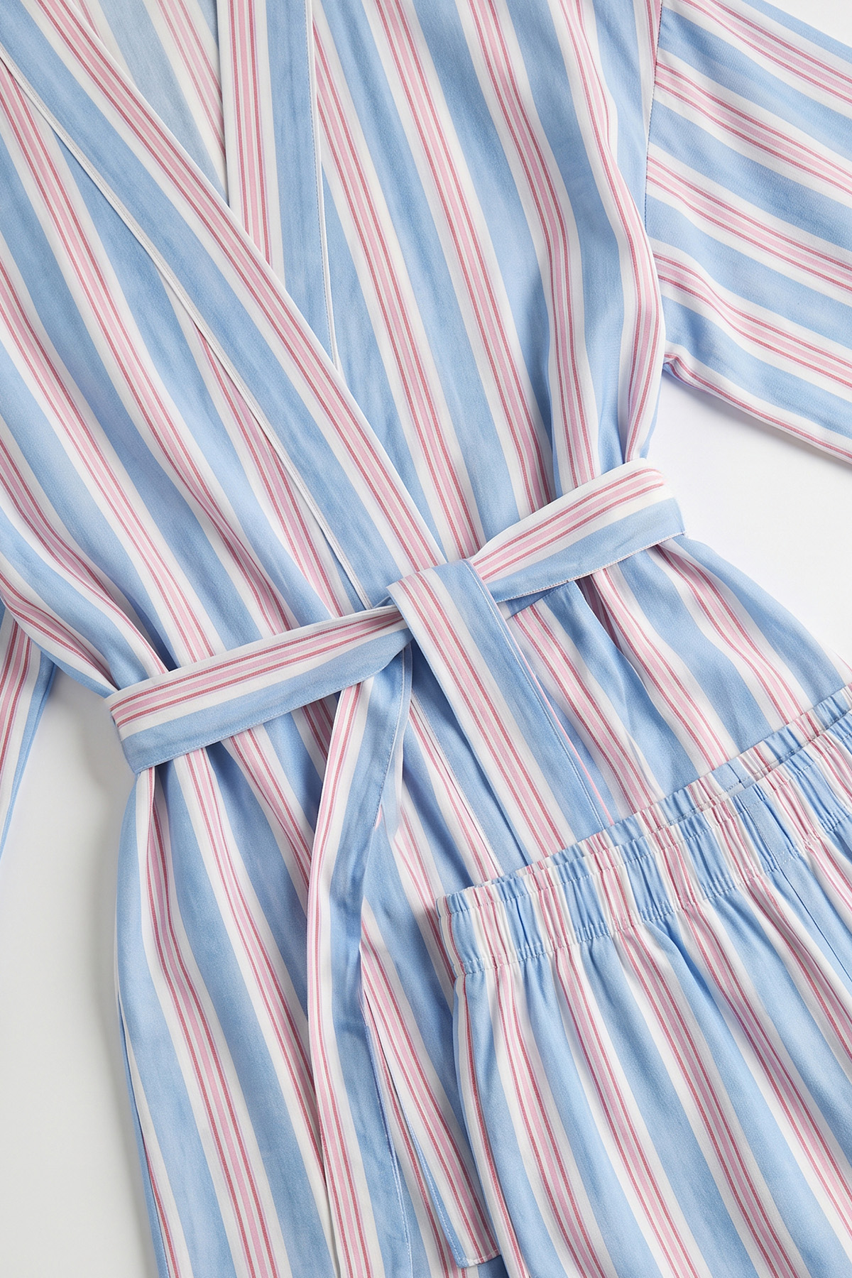 Çizgili Kimono Takım Y0169 - MAVİ | zenne.com 