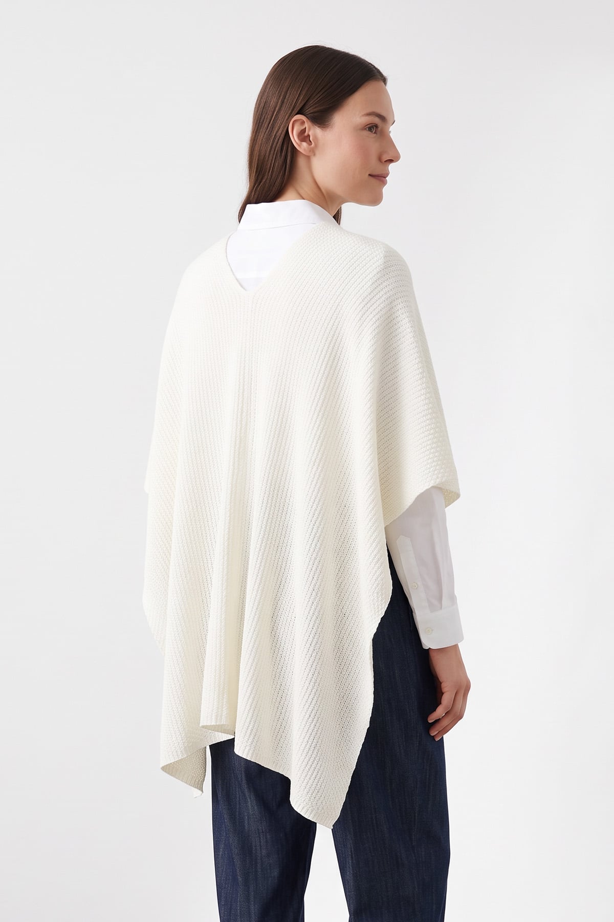 Ön Detaylı Panço Hırka 13187 - EKRU | zenne.com 