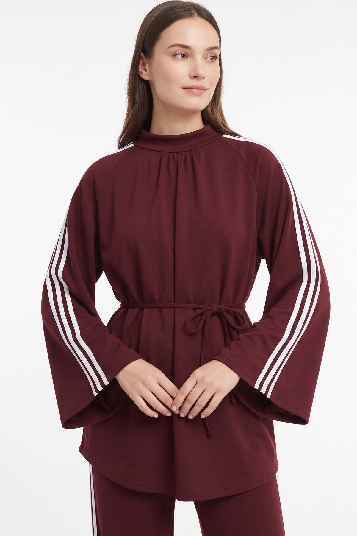 Şerit Detaylı Takım 202703 - BORDO | zenne.com 