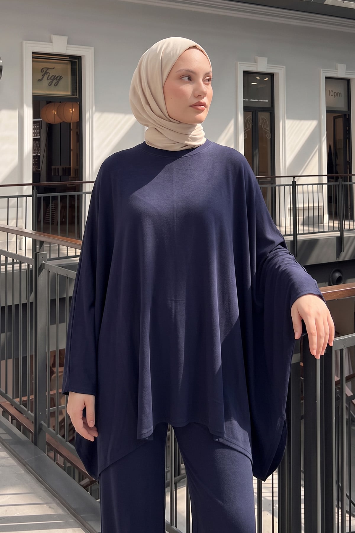 Asimetrik Kesim Takım 202706 - LACİVERT | zenne.com 