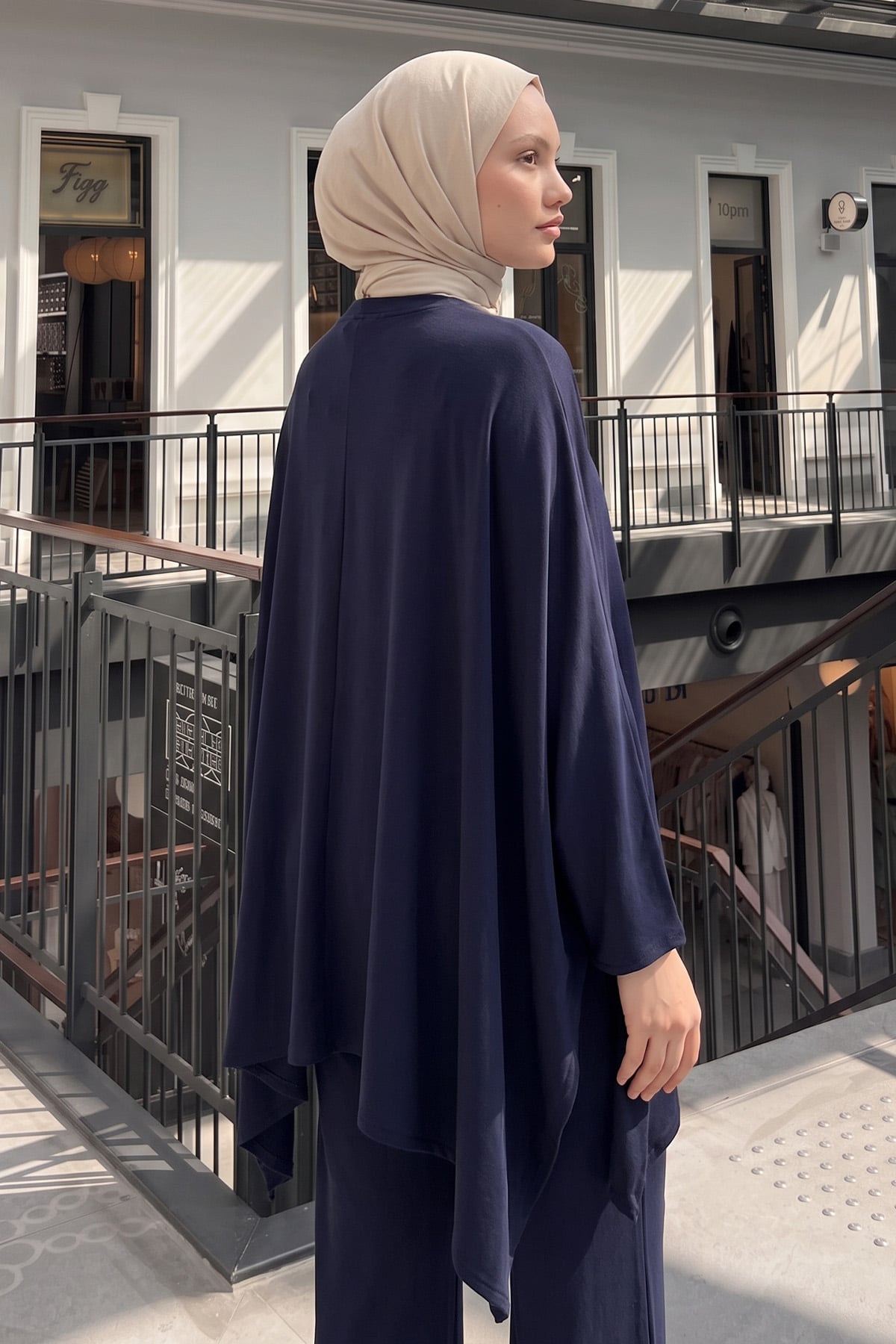 Asimetrik Kesim Takım 202706 - LACİVERT | zenne.com 