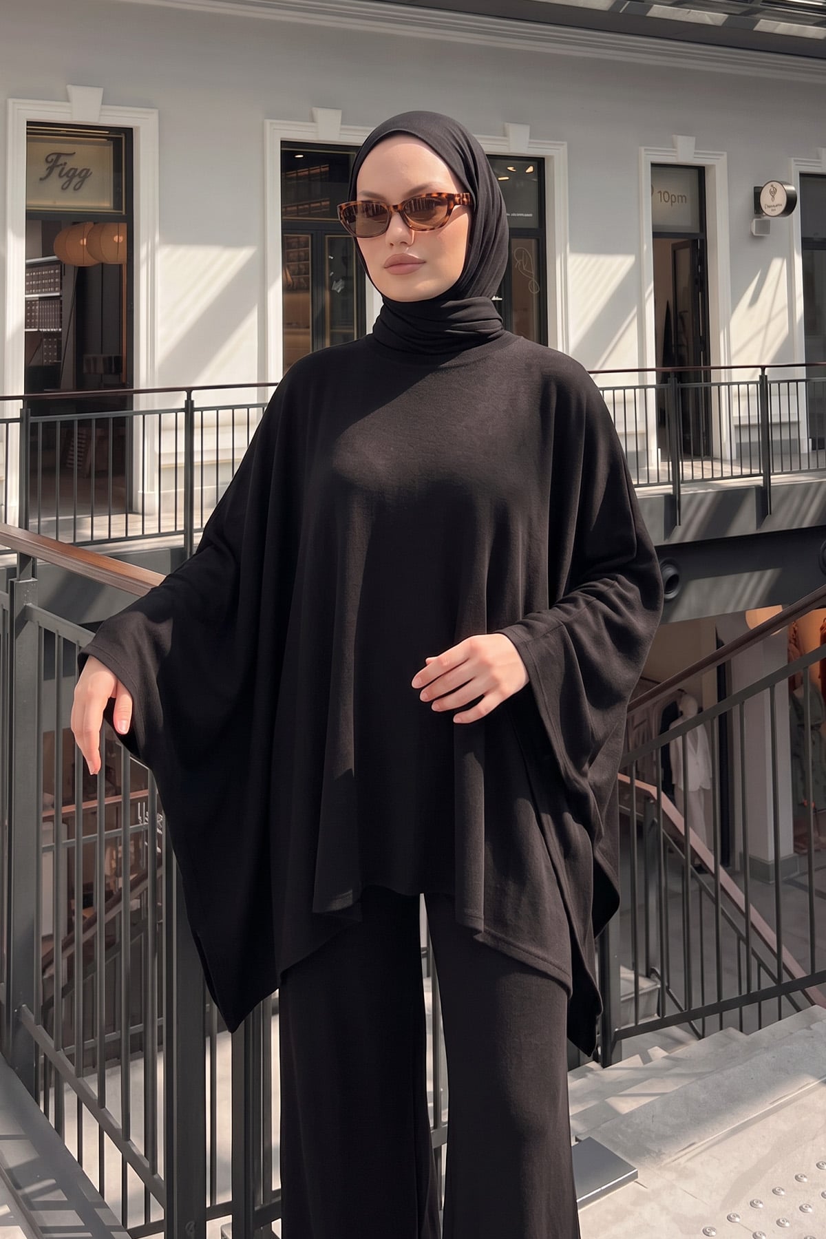 Asimetrik Kesim Takım 202706 - SİYAH | zenne.com 