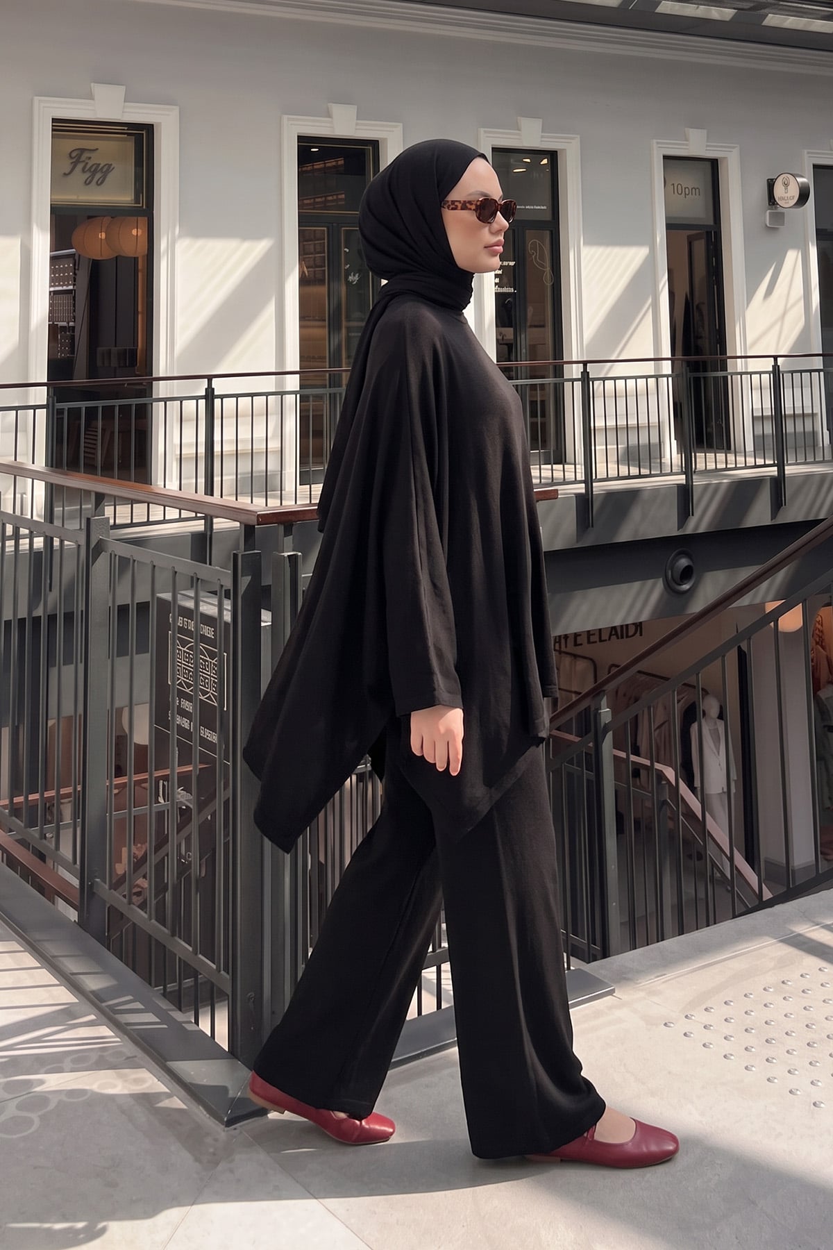 Asimetrik Kesim Takım 202706 - SİYAH | zenne.com 