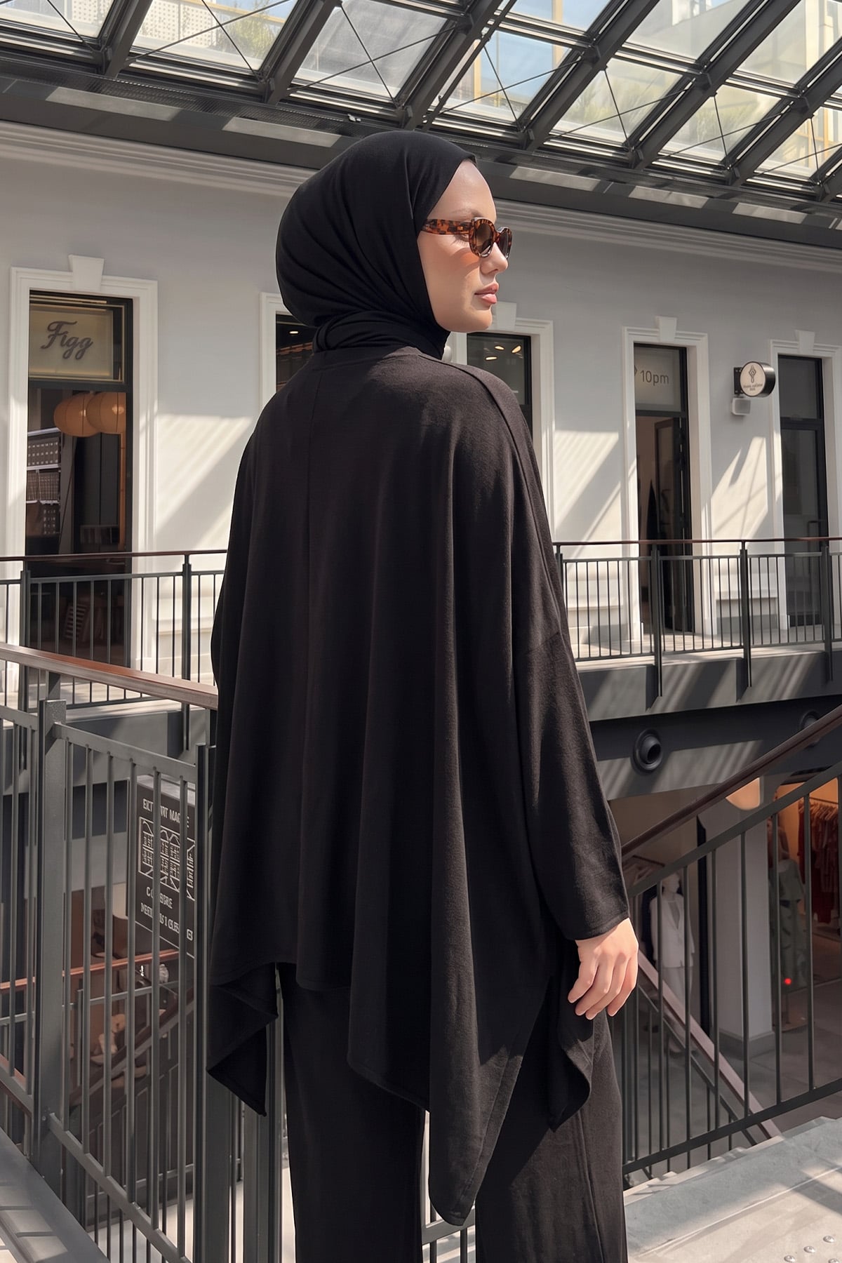 Asimetrik Kesim Takım 202706 - SİYAH | zenne.com 