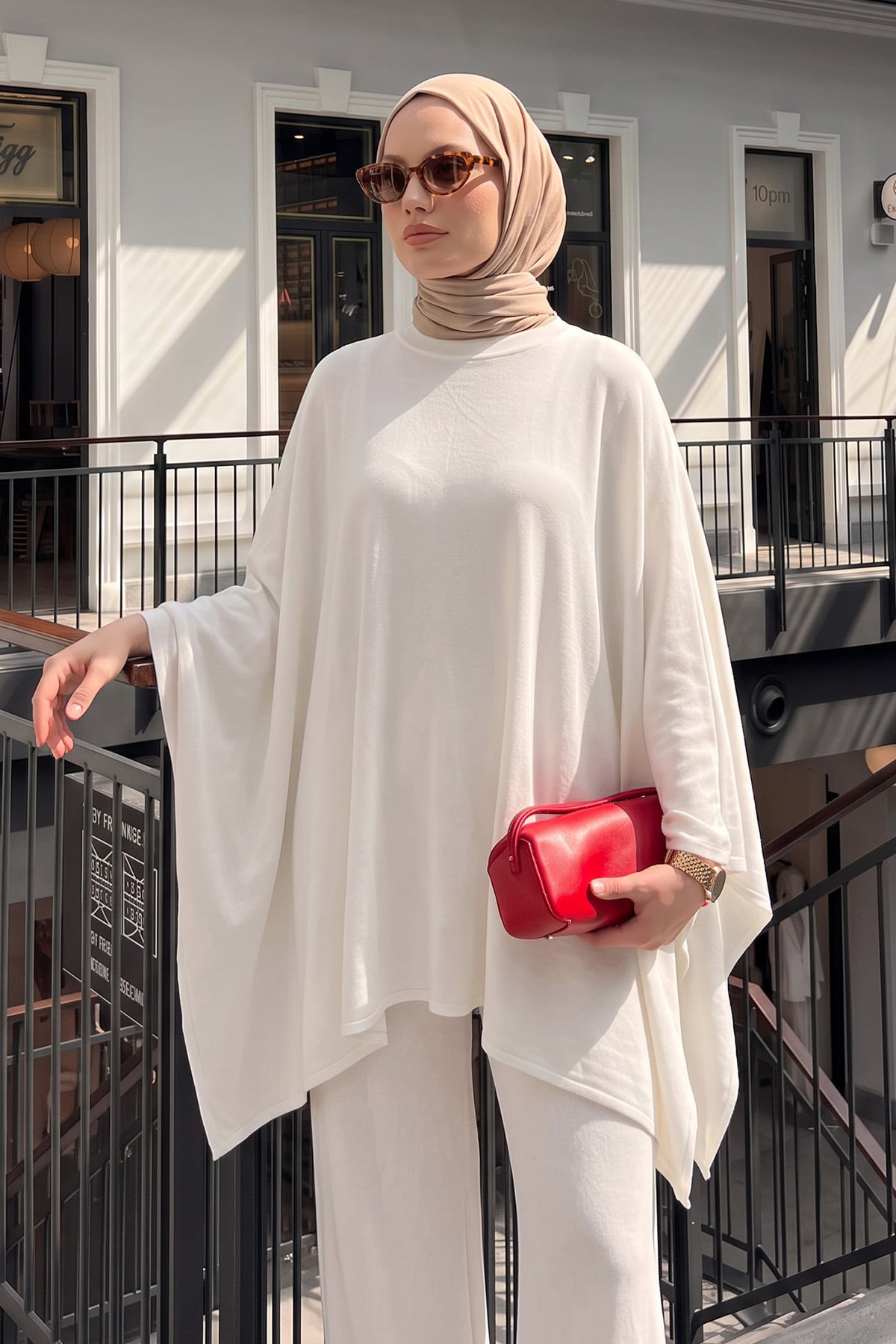Asimetrik Kesim Takım 202706 - BEYAZ | zenne.com 