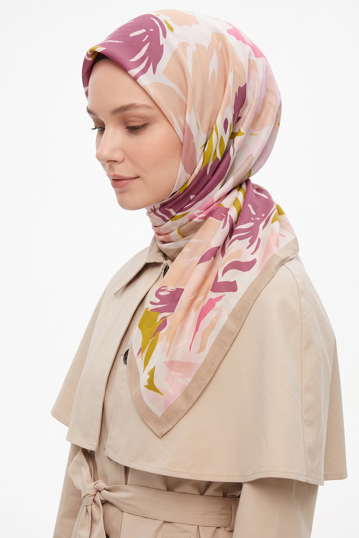 Manolya Çiçeği Aqua Soft Eşarp 8049 - BEJ | zenne.com 