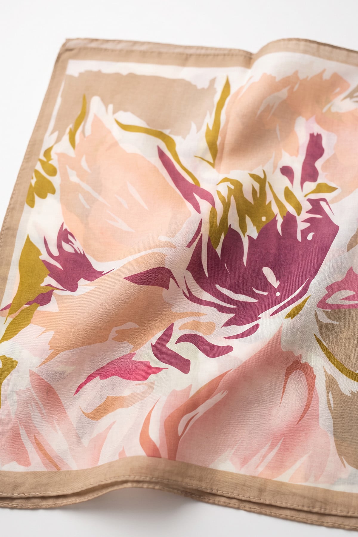 Manolya Çiçeği Aqua Soft Eşarp 8049 - BEJ | zenne.com 
