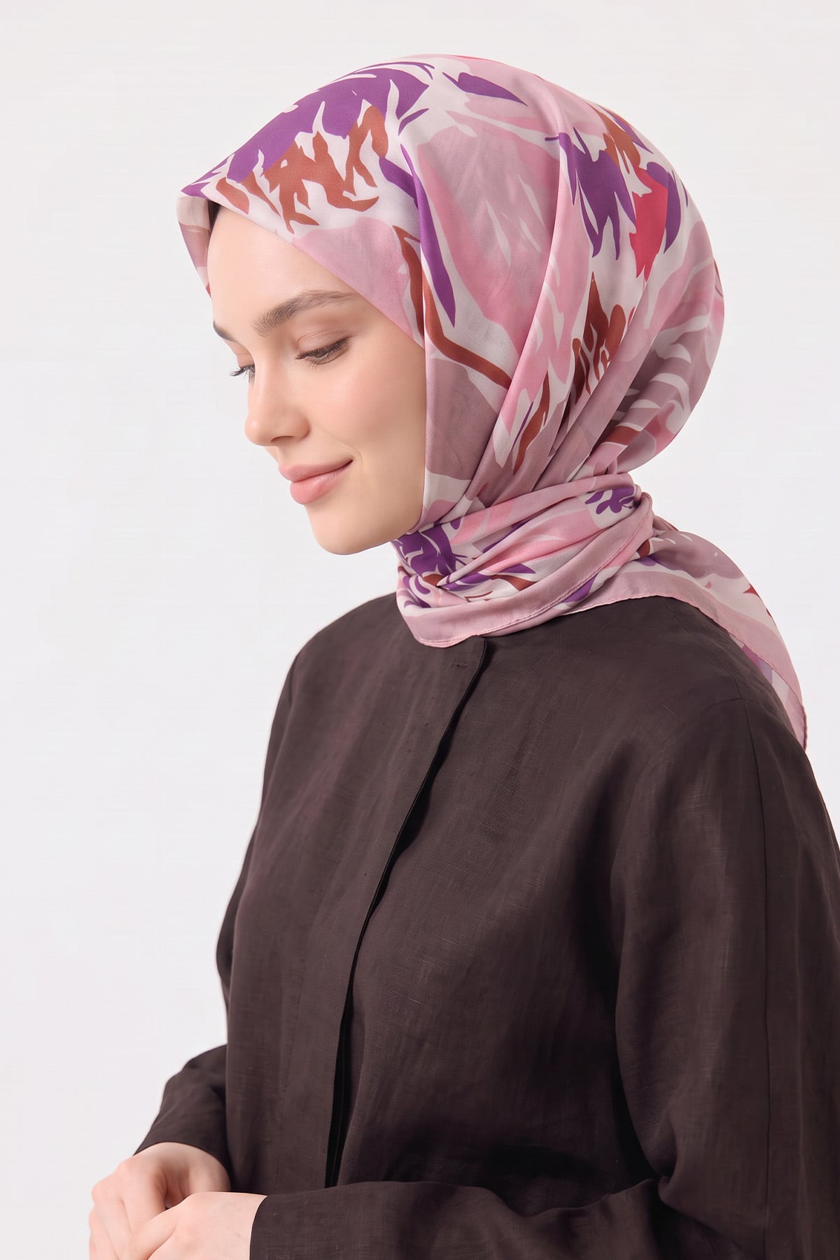 Manolya Çiçeği Aqua Soft Eşarp 8049 - PEMBE | zenne.com 