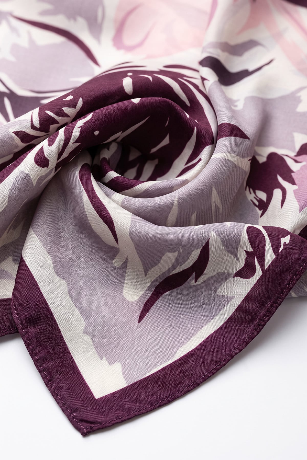 Manolya Çiçeği Aqua Soft Eşarp 8049 - MÜRDÜM | zenne.com 