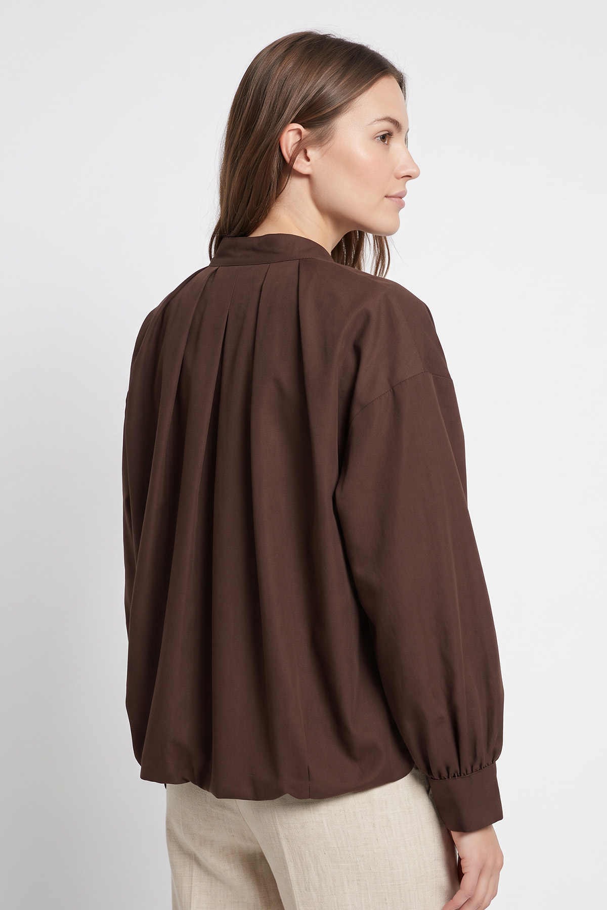 Çin Düğmeli  Bomber Ceket 202701 - KAHVE | zenne.com 