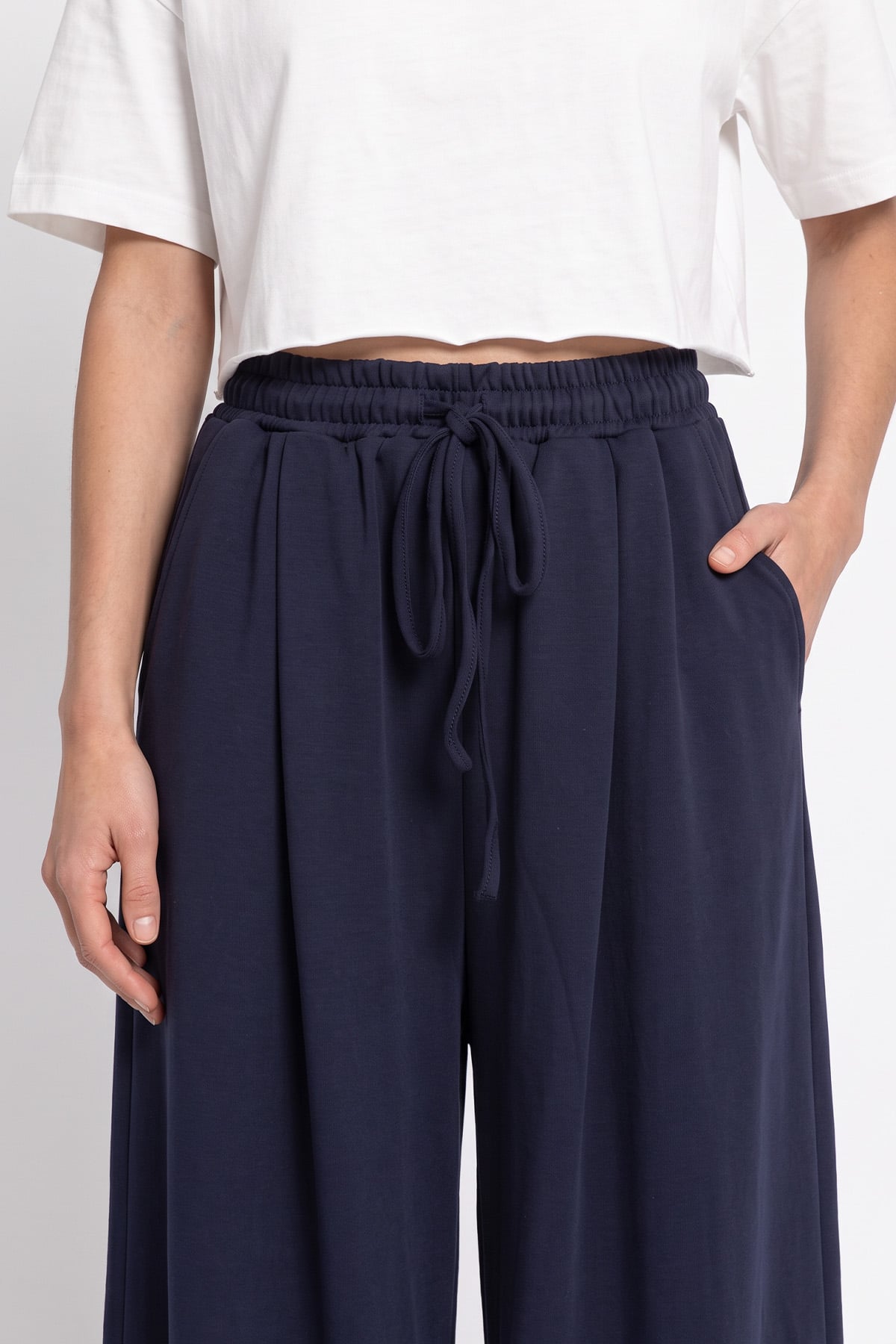 Bol Paça Pantolon 202714 - LACİVERT | zenne.com 