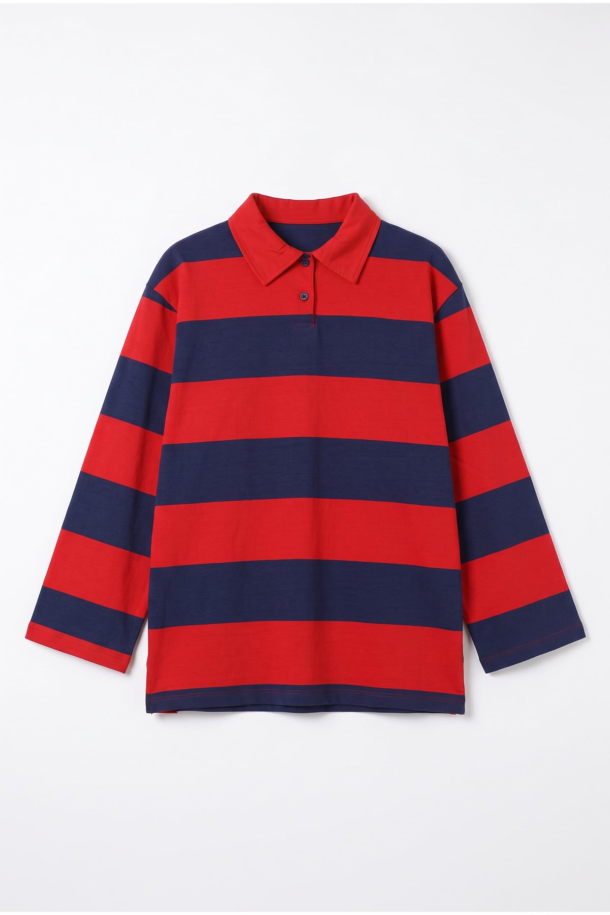 Polo Yaka Çizgili Tunik 27191 - LACİVERT | zenne.com 