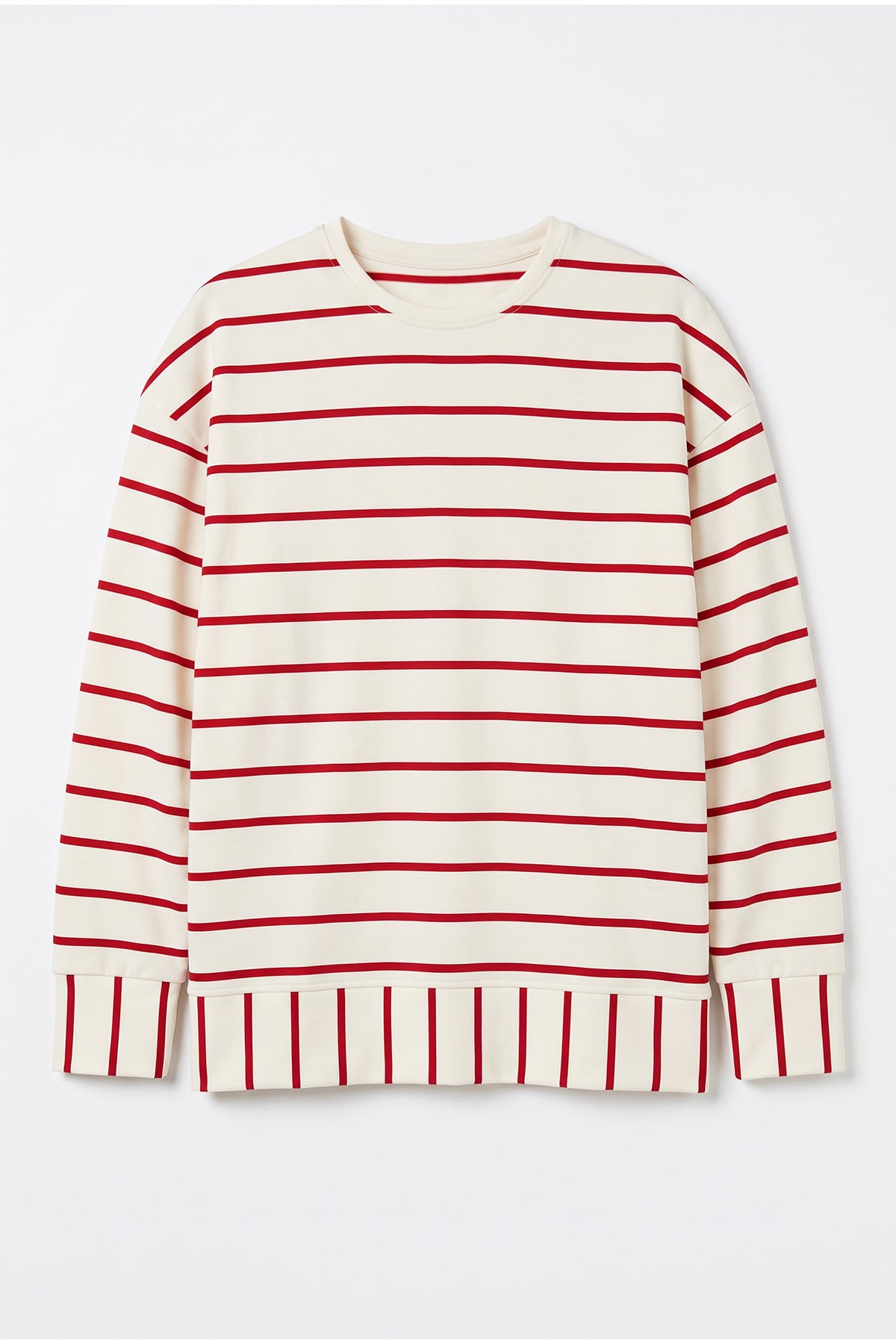 Çizgili Tunik 22089 - KIRMIZI | zenne.com 