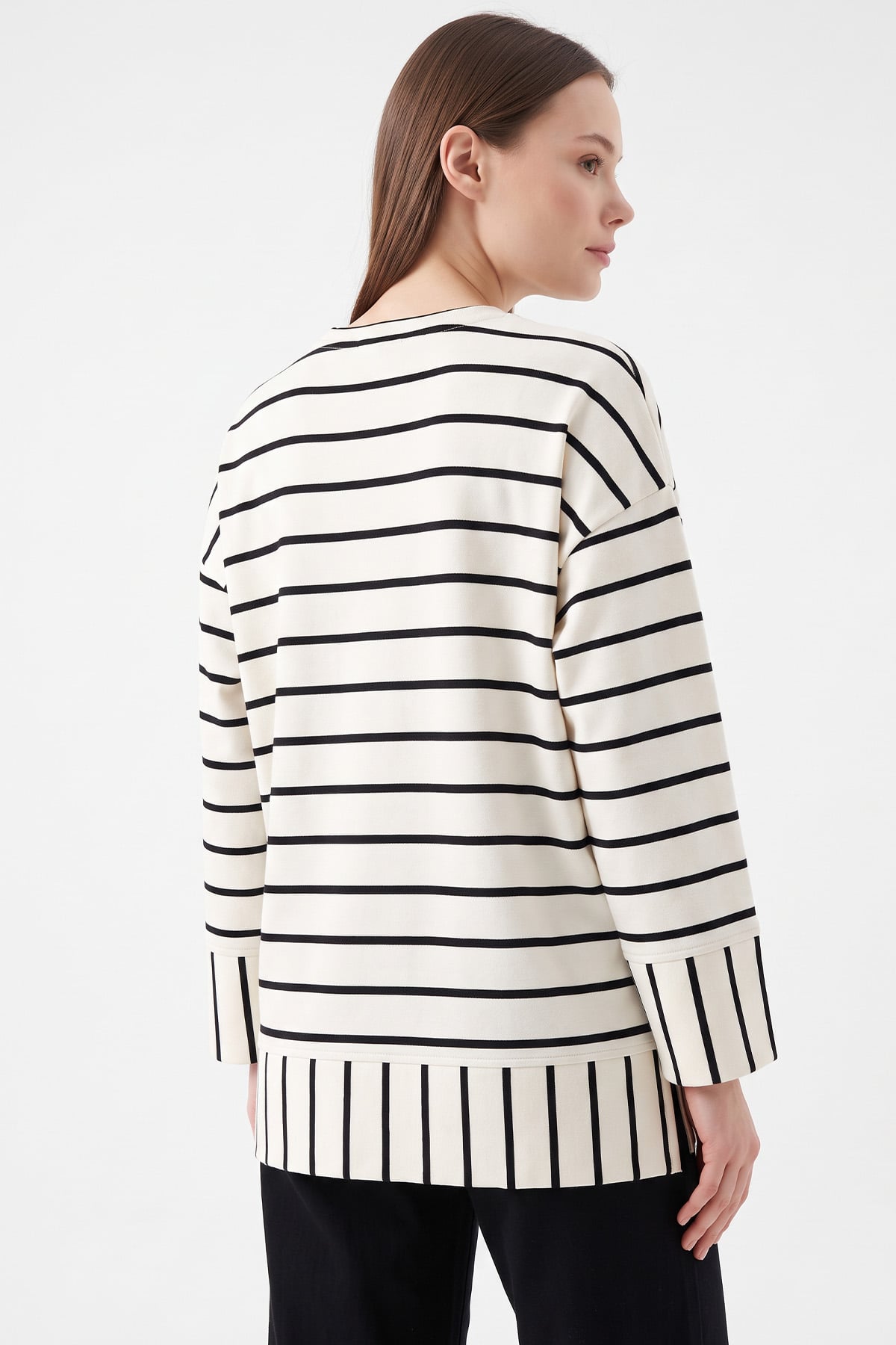 Çizgili Tunik 22089 - SİYAH | zenne.com 