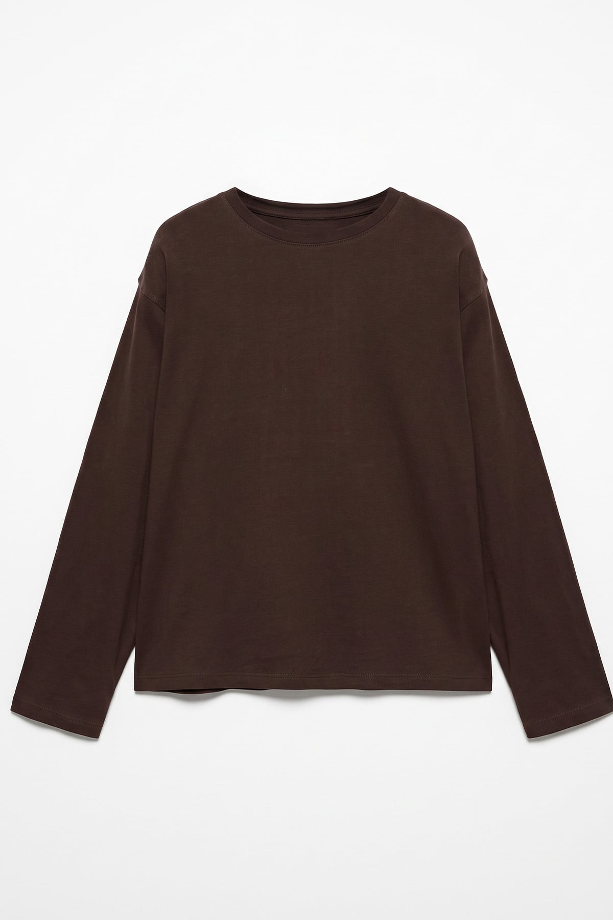 Uzun Kollu Basic Bluz 11448 - KAHVE | zenne.com 