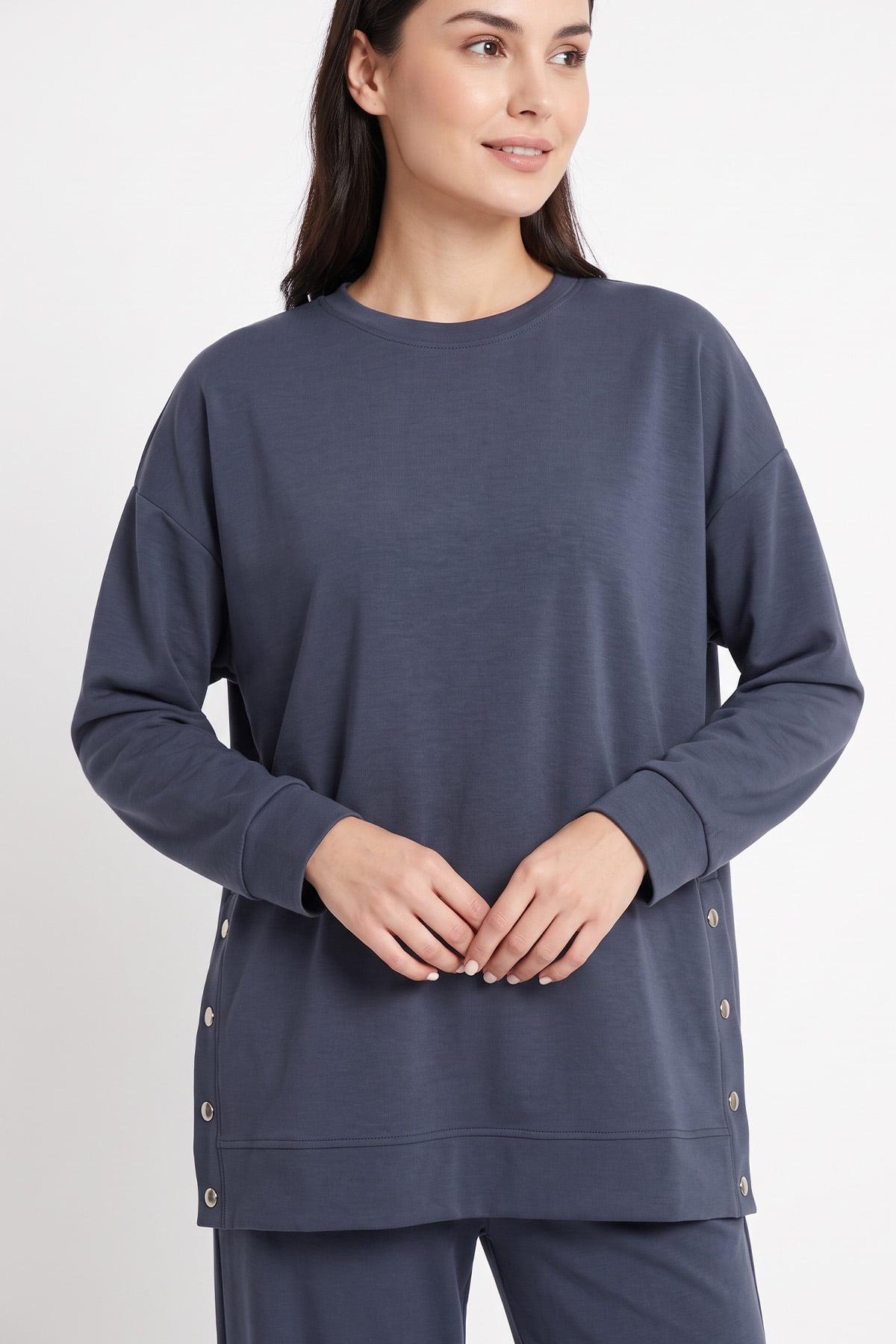 Yanları Çıtçıtlı Oysho Takım 2004 - MAVİ | zenne.com 
