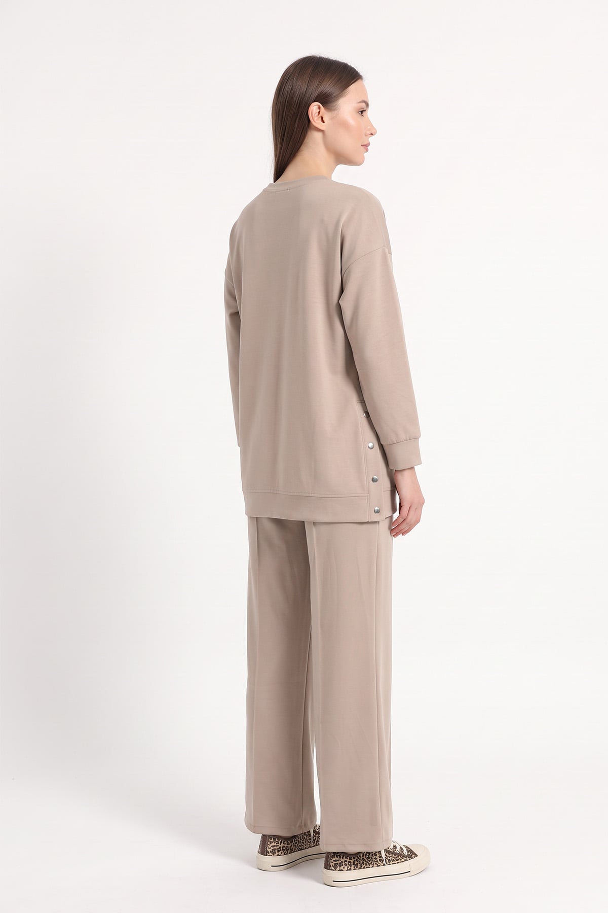 Yanları Çıtçıtlı Oysho Takım 2004 - BEJ | zenne.com 