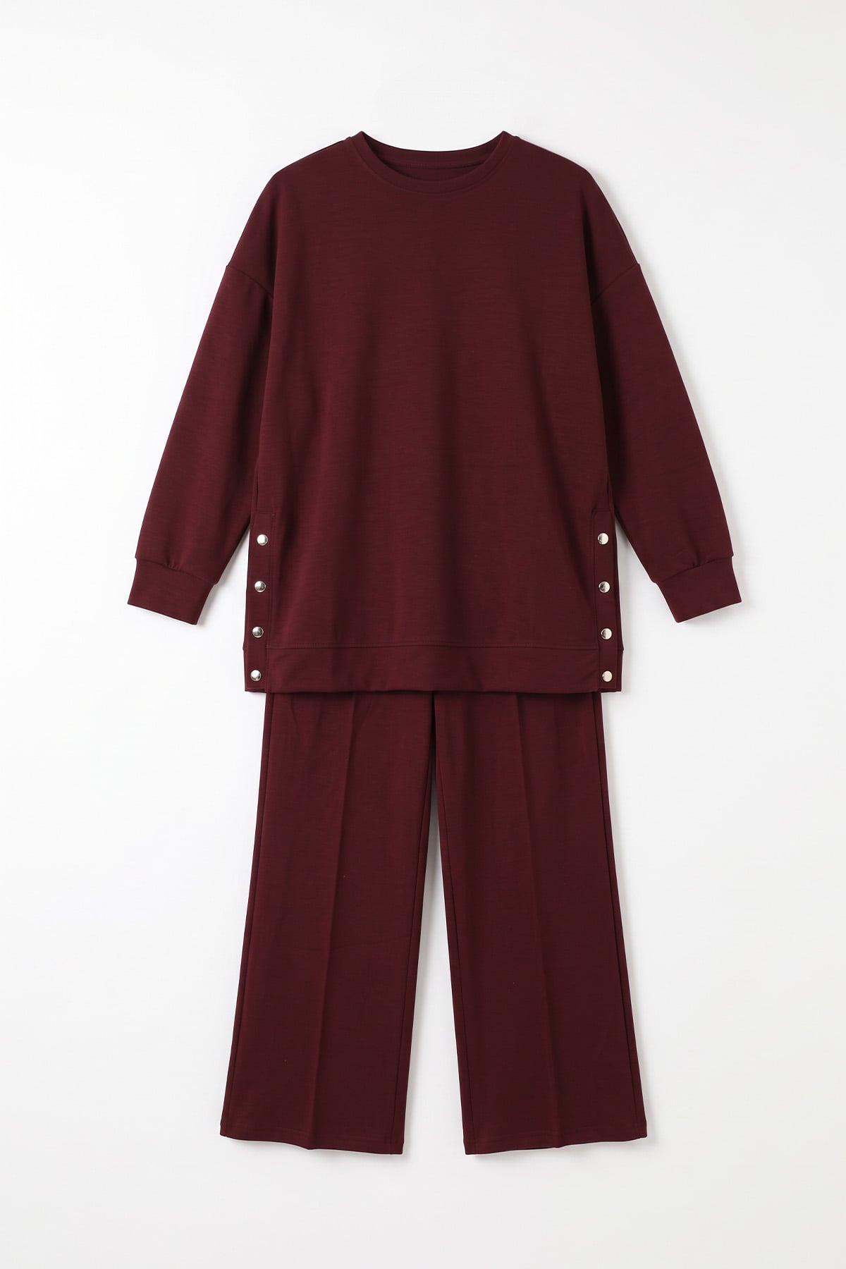 Yanları Çıtçıtlı Oysho Takım 2004 - BORDO | zenne.com 