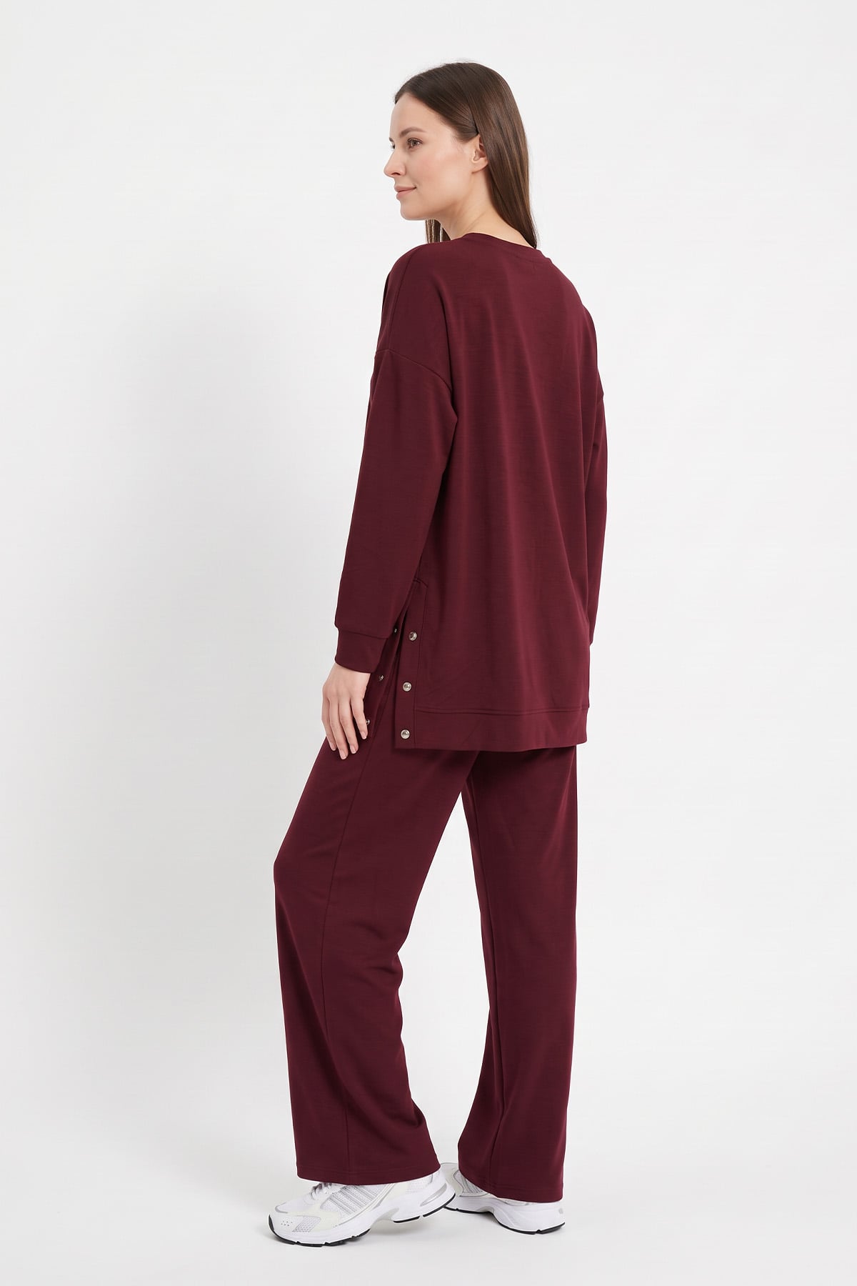 Yanları Çıtçıtlı Oysho Takım 2004 - BORDO | zenne.com 