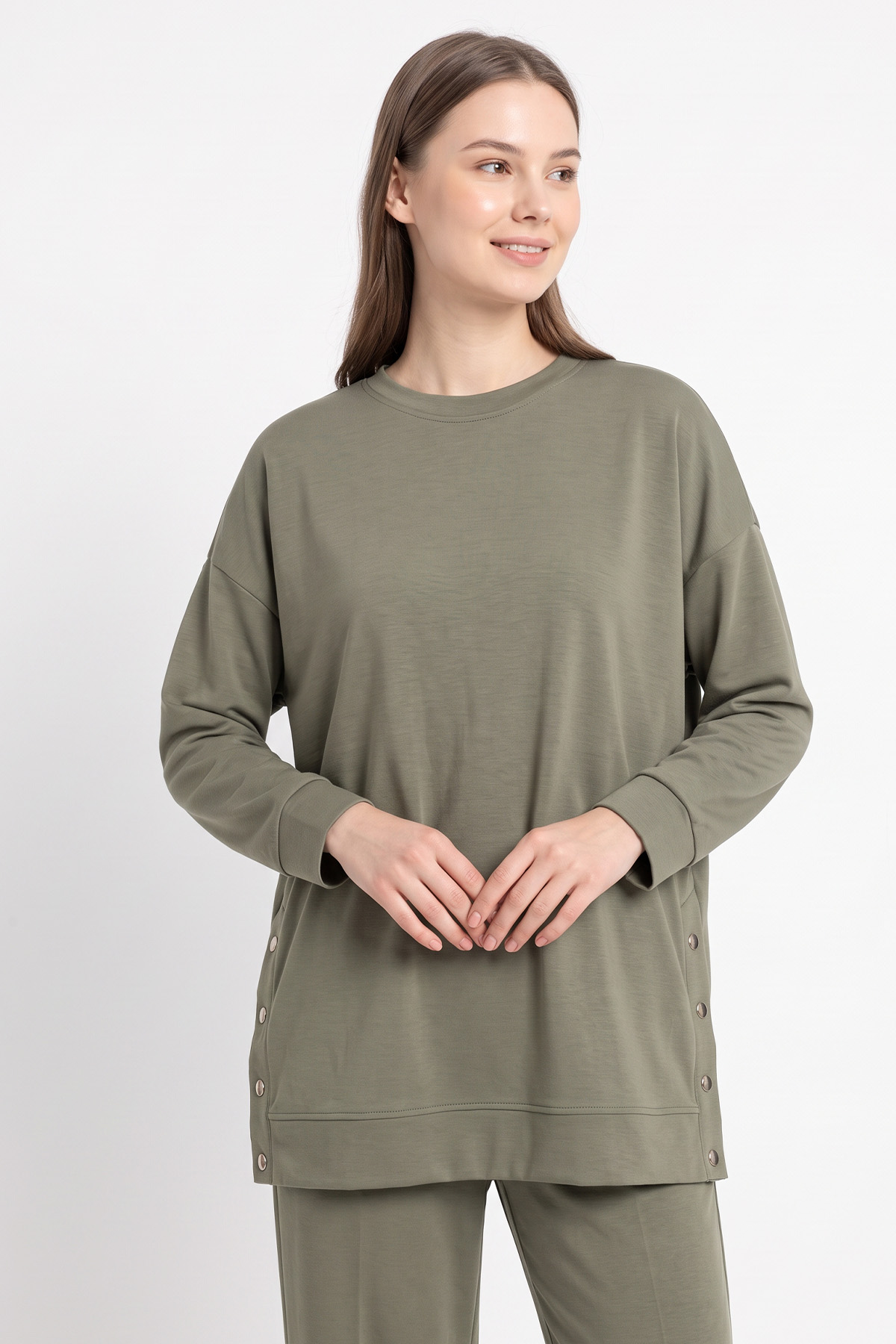 Yanları Çıtçıtlı Oysho Takım 2004 - HAKİ | zenne.com 