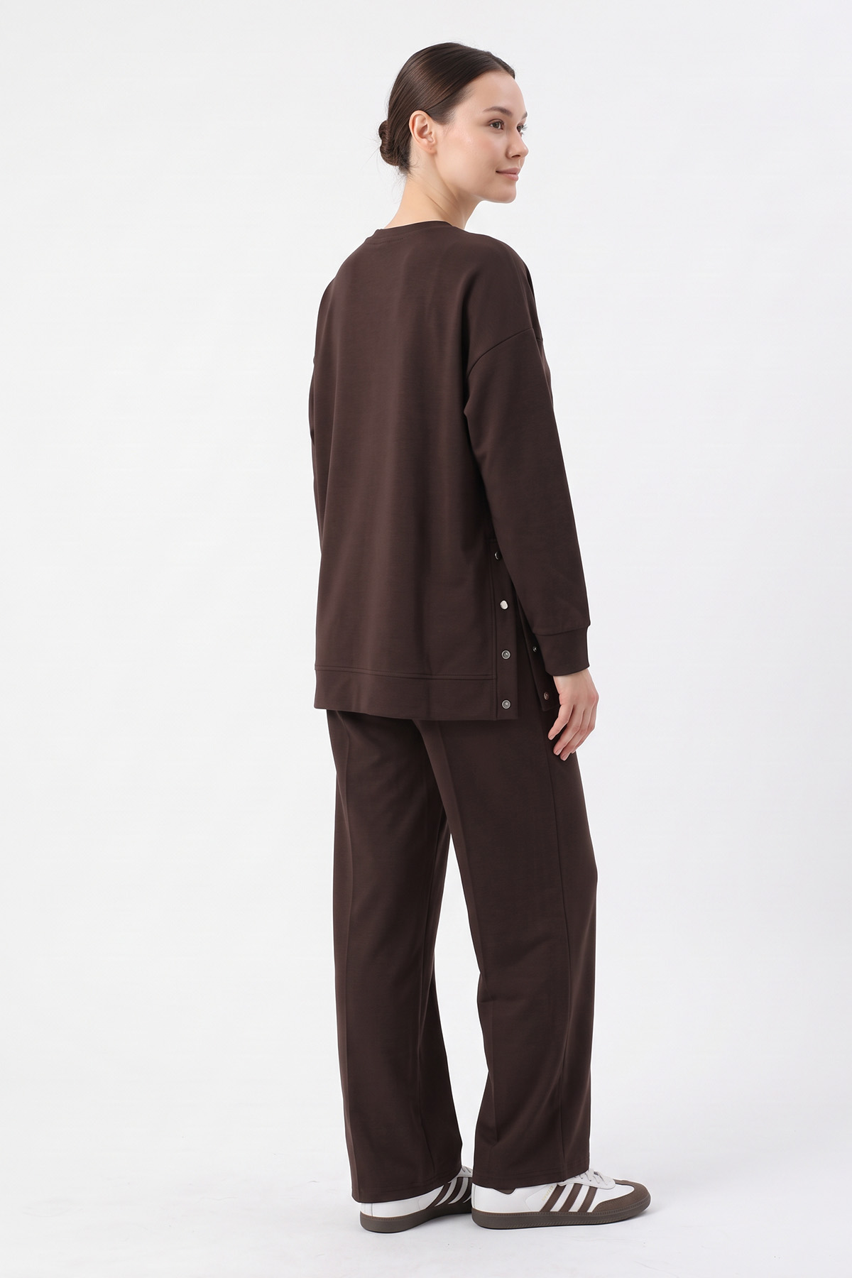 Yanları Çıtçıtlı Oysho Takım 2004 - KAHVE | zenne.com 