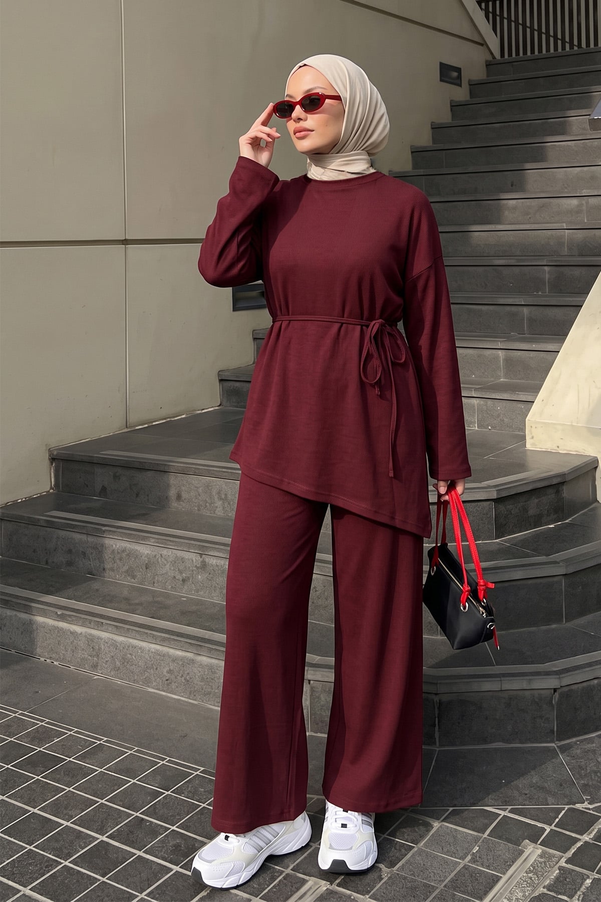 Asimetrik Oysho Takım 272007 - BORDO | zenne.com 
