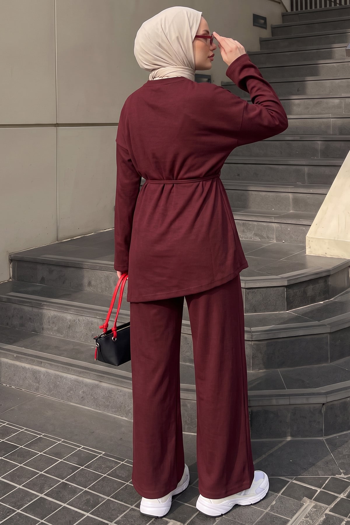 Asimetrik Oysho Takım 272007 - BORDO | zenne.com 