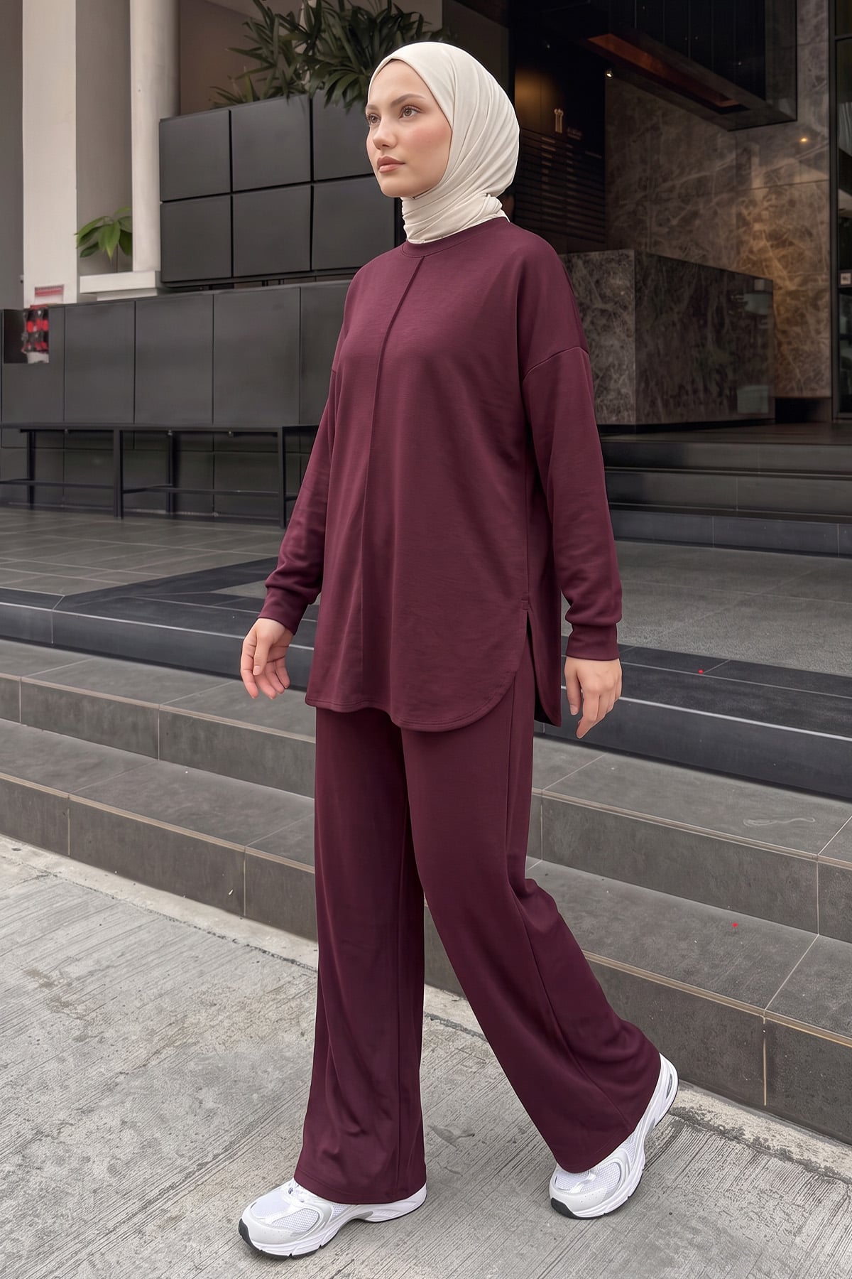 Çıma Detaylı Oysho Takım 2001 - BORDO | zenne.com 