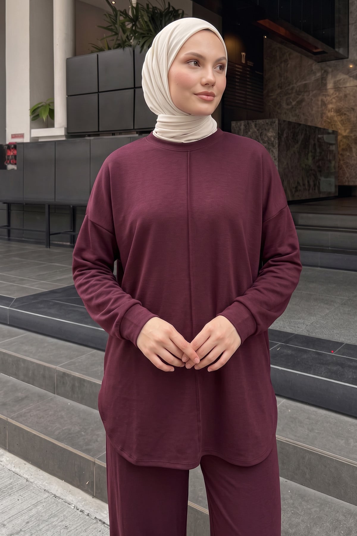 Çıma Detaylı Oysho Takım 2001 - BORDO | zenne.com 
