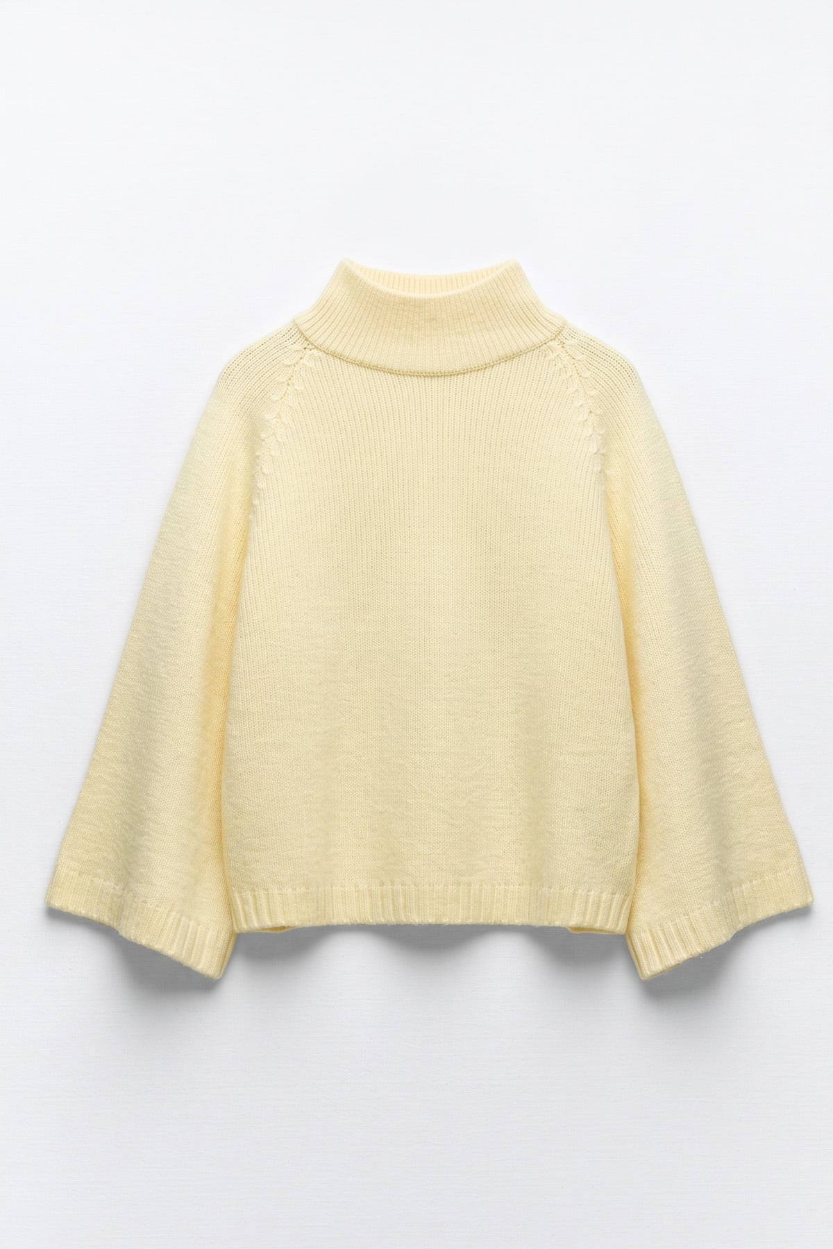 Dik Yaka Oversize Kazak T2607 - SARI | zenne.com 