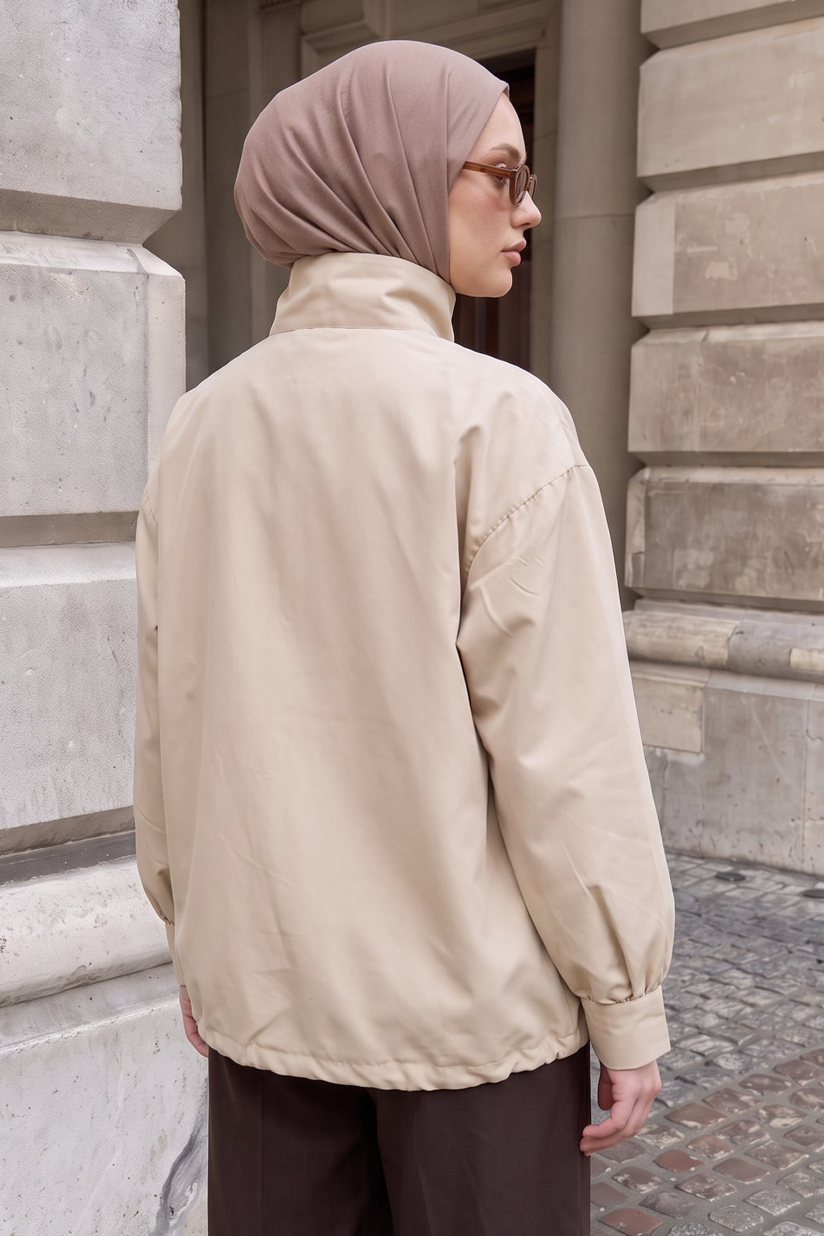 Dik Yaka Trençkot 202708 - TAŞ | zenne.com 