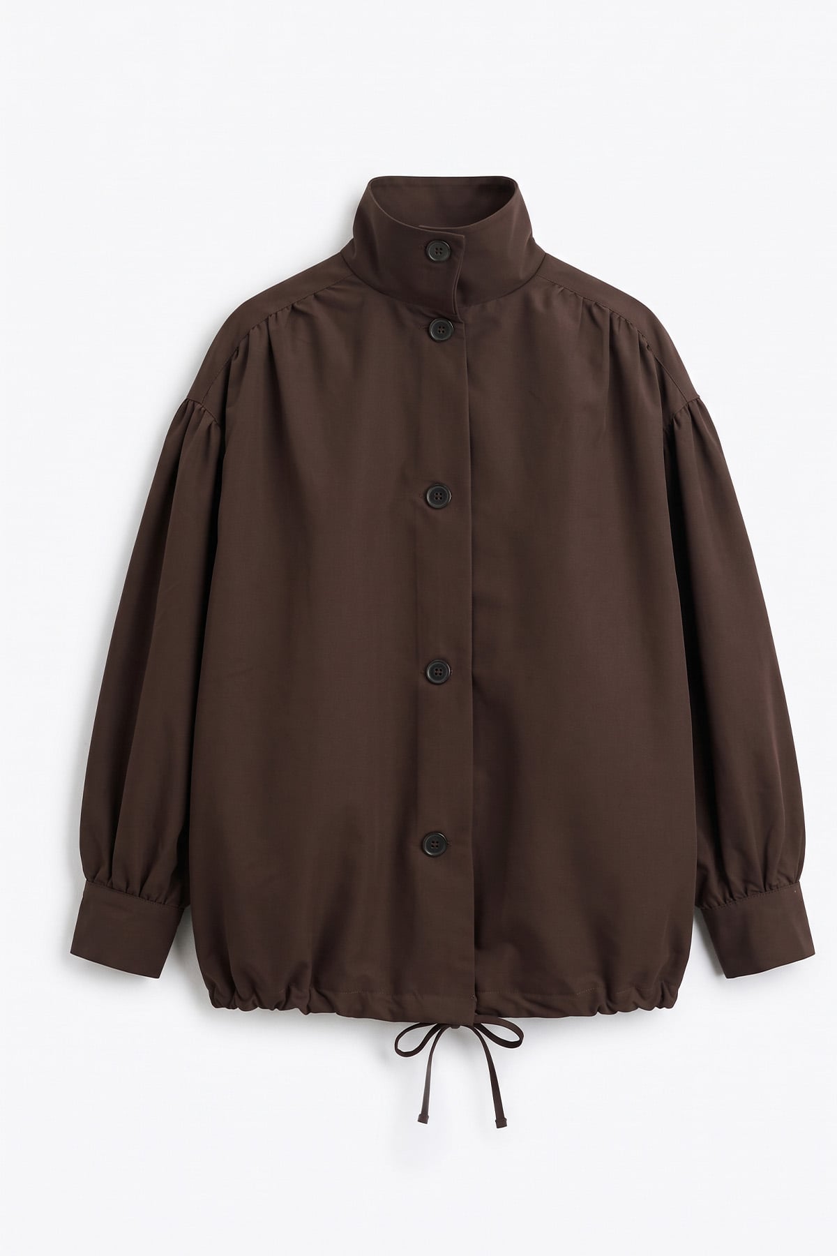 Dik Yaka Trençkot 202708 - KAHVE | zenne.com 