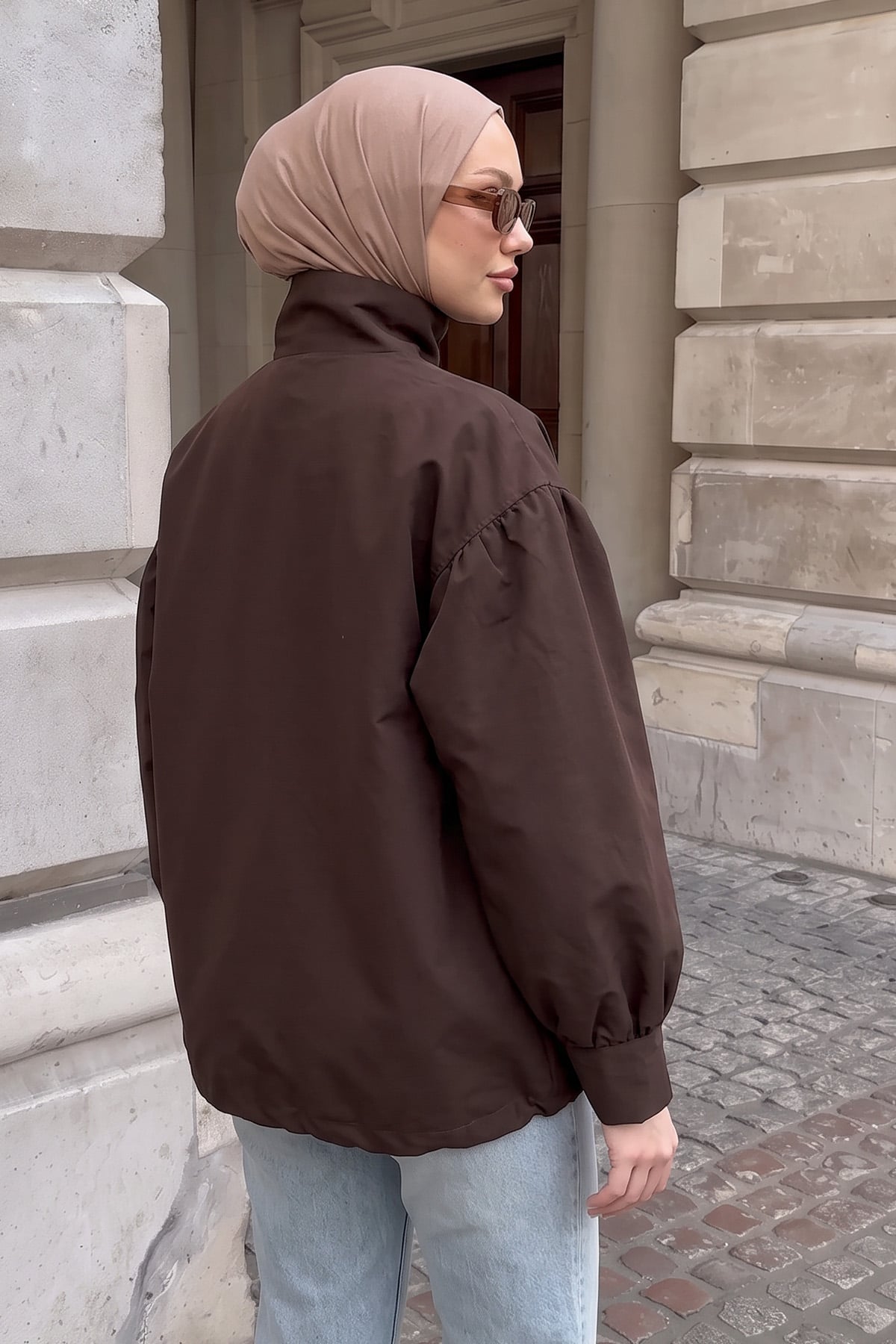 Dik Yaka Trençkot 202708 - KAHVE | zenne.com 