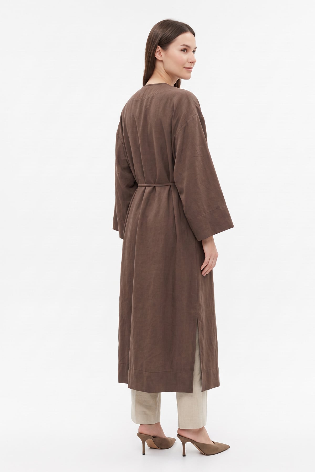 Broş Detaylı Kap 9148 - KAHVE | zenne.com 