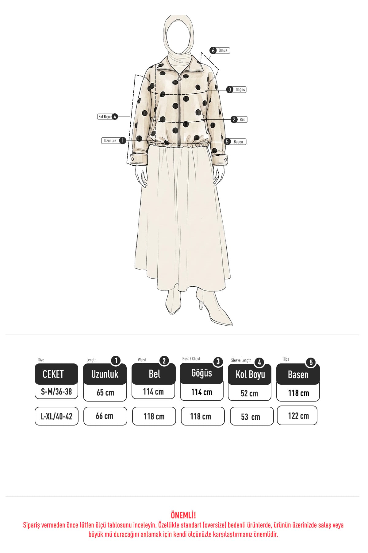 Puantiyeli Ceket 202710 - SİYAH | zenne.com 