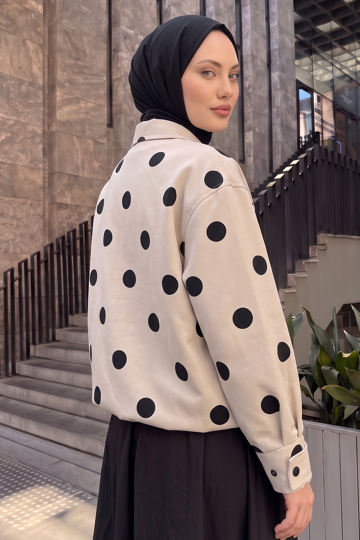 Puantiyeli Ceket 202710 - TAŞ | zenne.com 