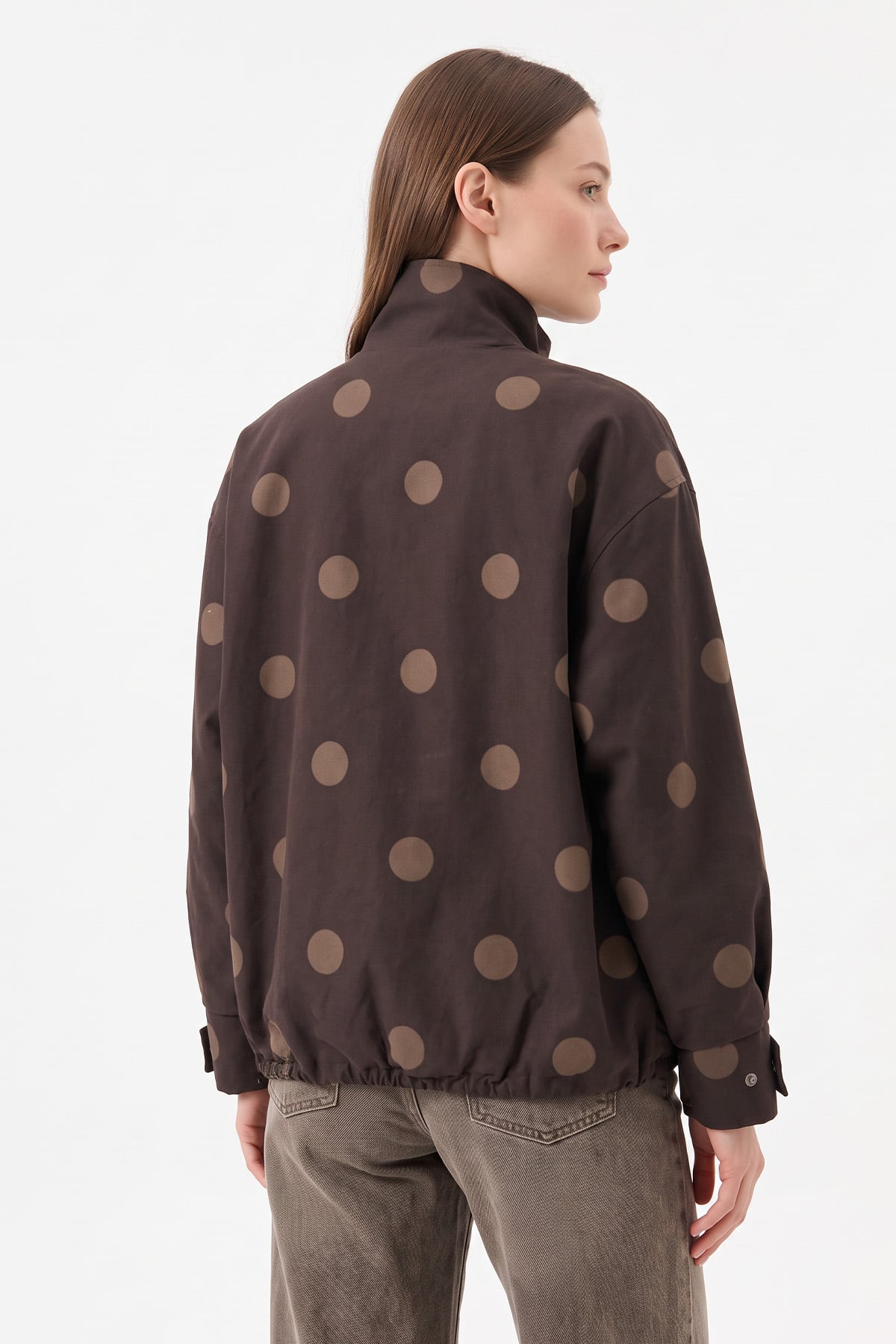 Puantiyeli Ceket 202710 - KAHVE | zenne.com 